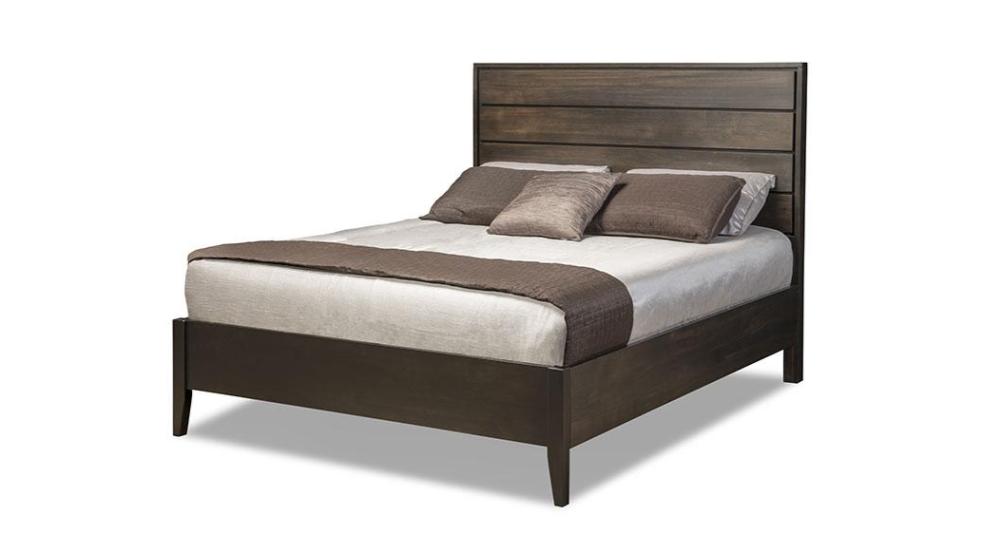 Belmont Queen Bed with Wood Headboard & 17'' Wraparound Footboard