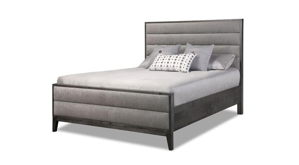 Belmont Queen Bed with Fabric Headboard & 22-3/4'' Low Fabric Footboard