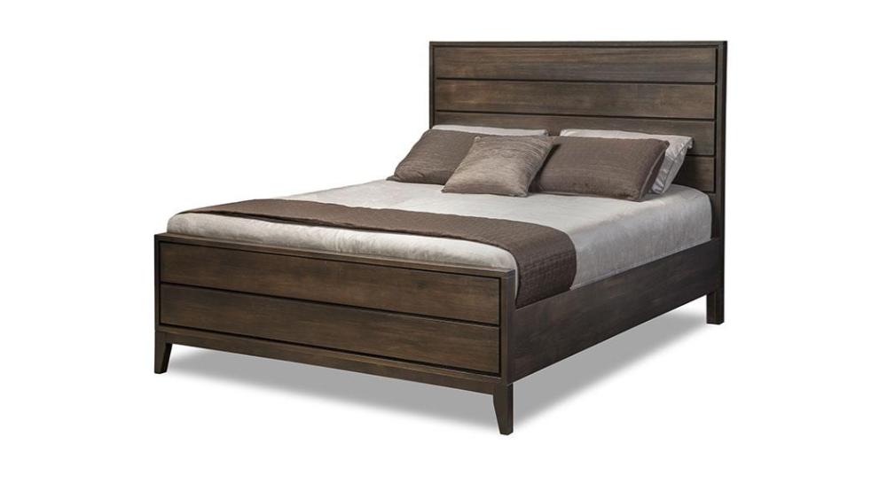 Belmont Queen Bed with Wood Headboard & 22-3/4'' Low Wood Footboard