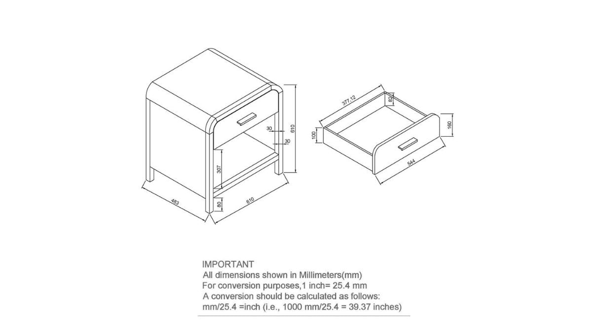 WORLDWIDE HOME FURNISHINGS BOWMAN NIGHTSTAND