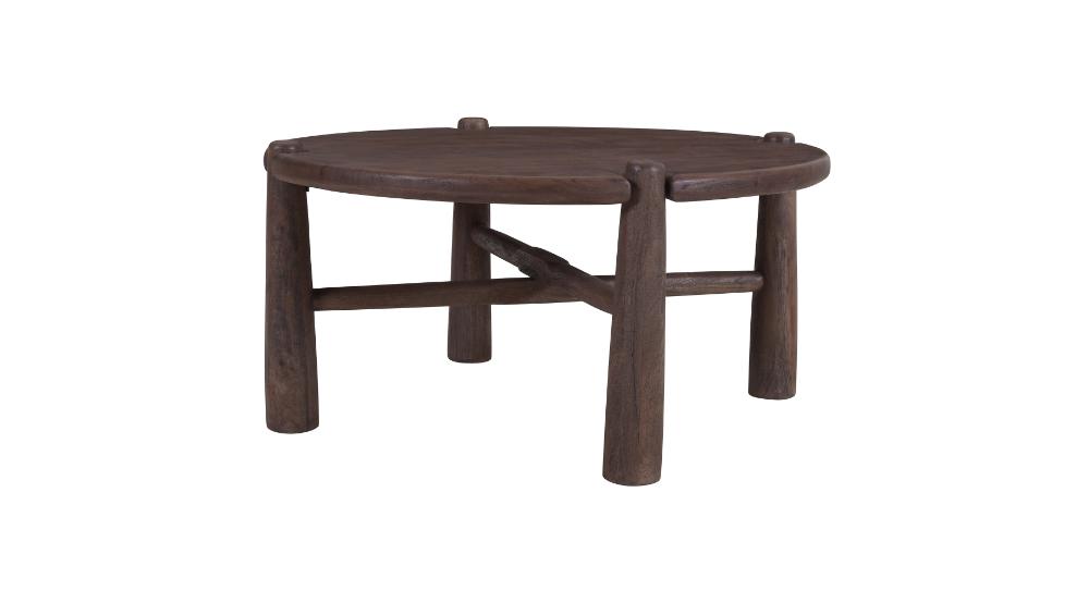 Carlyn Round Coffee Table in Dark Walnut