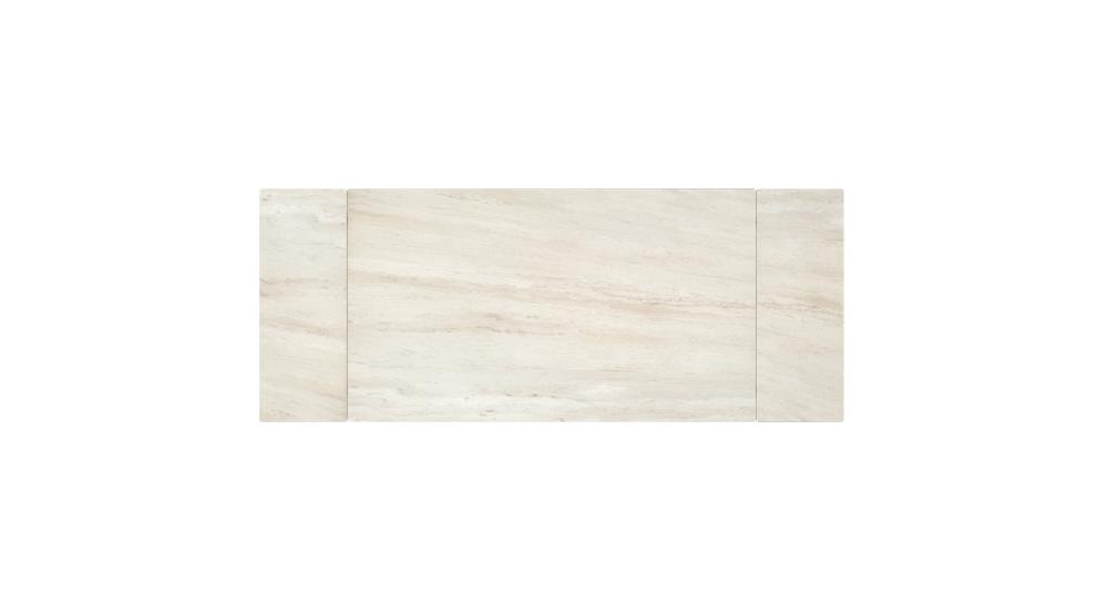 Bellaro and Caspian 7pc Dining Set - Travertine and Cream Table and Sand and Natural Chairs