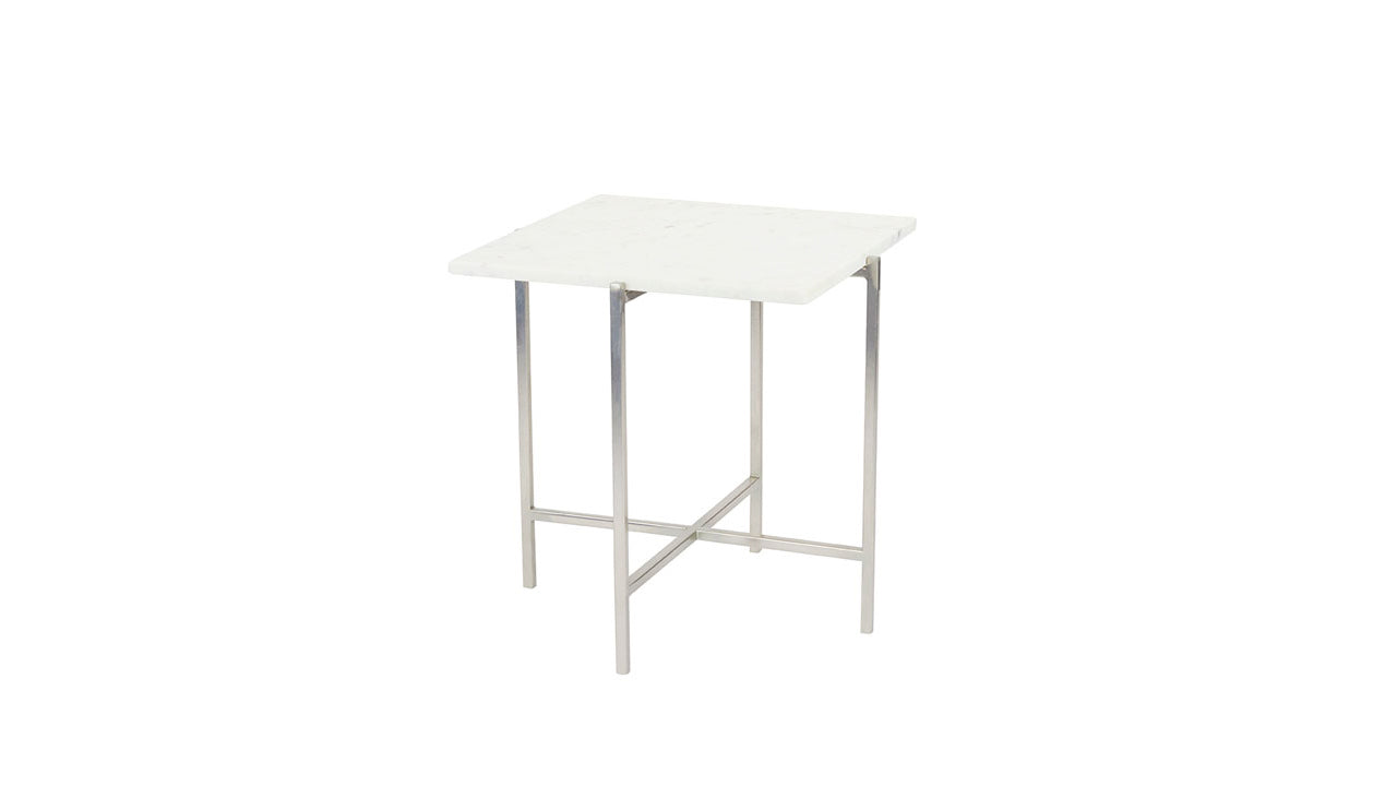 Ida White Marble Top End Table
