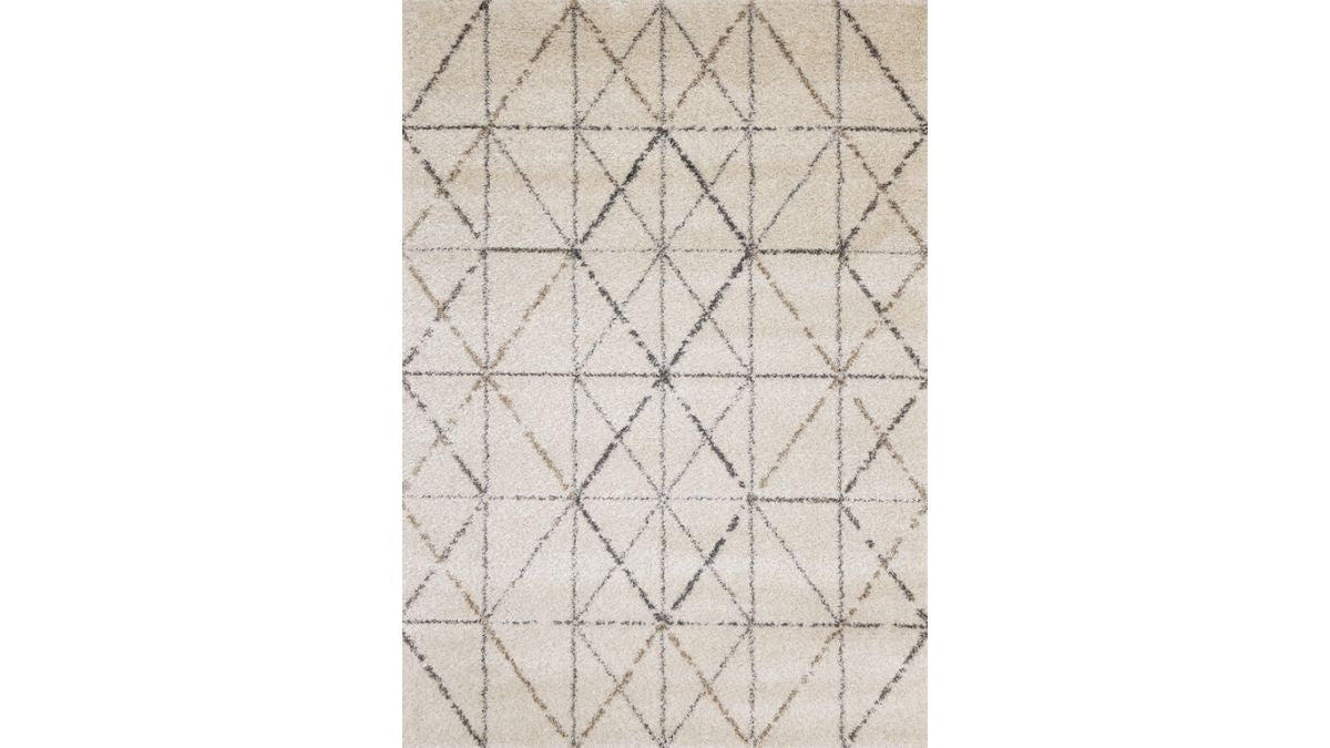 Lane Cream Grey Geometric Luxury Rug