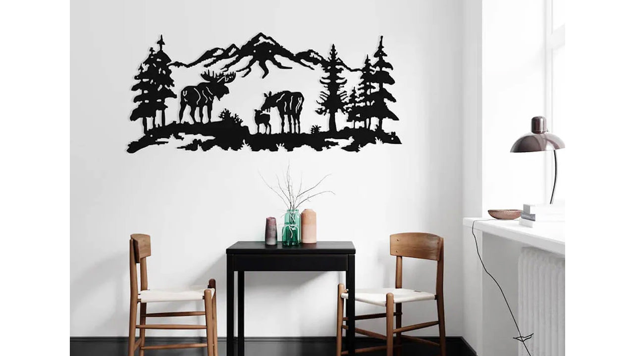 Moose Family - Metal Wall Art
