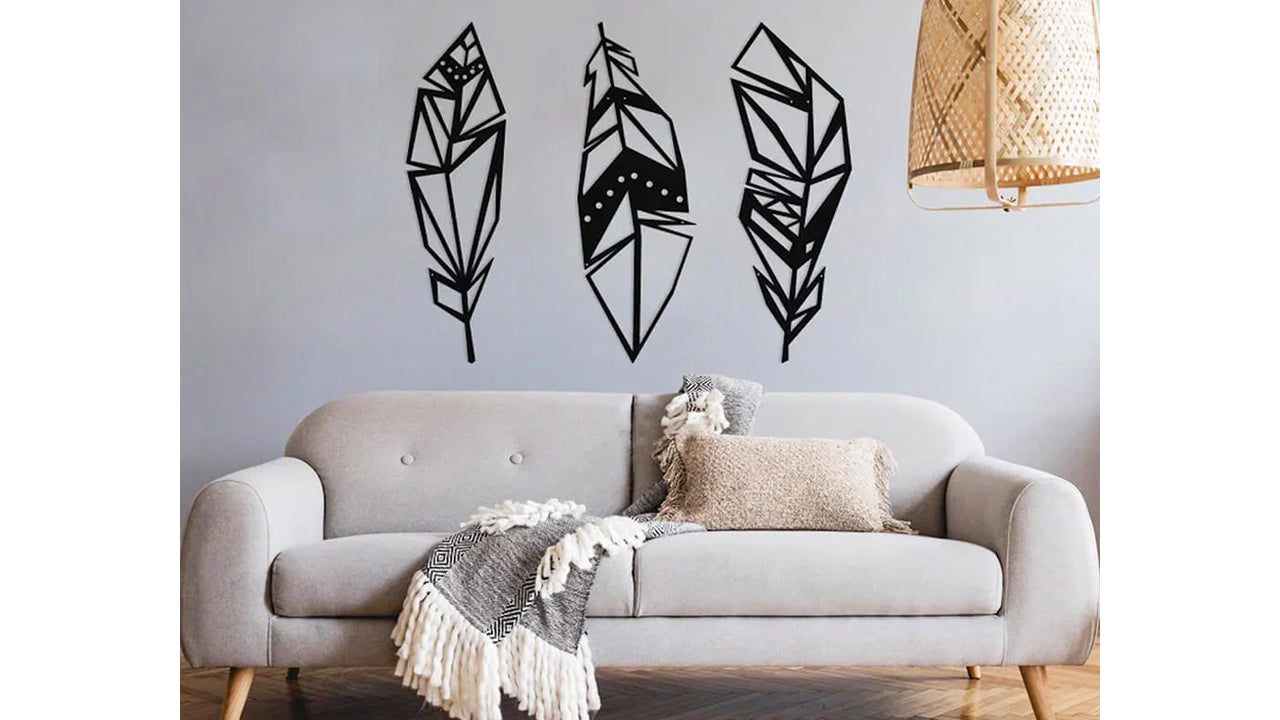 Three Feathers - Metal Wall Art