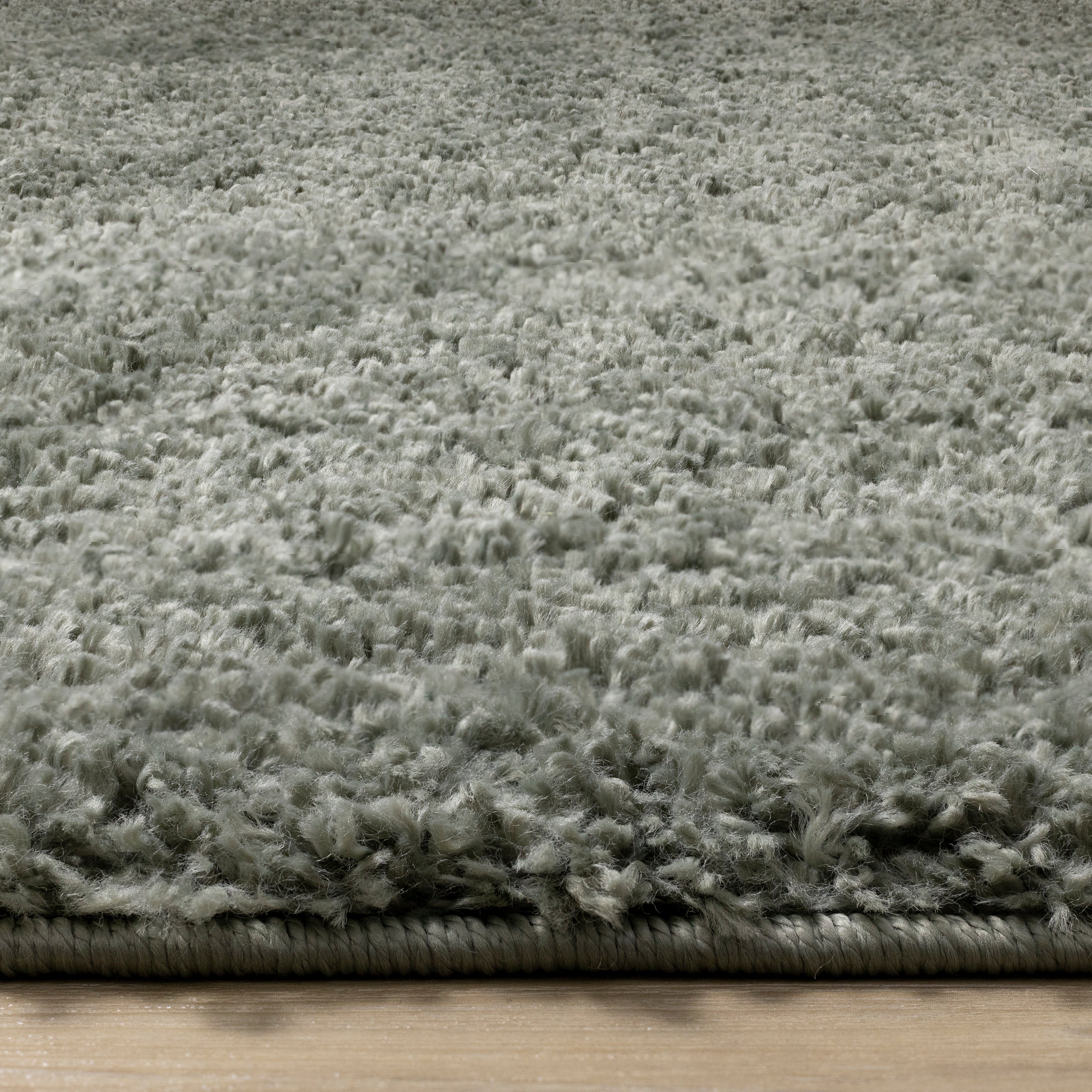 Pascal Green Comfort Shag Rug Oval