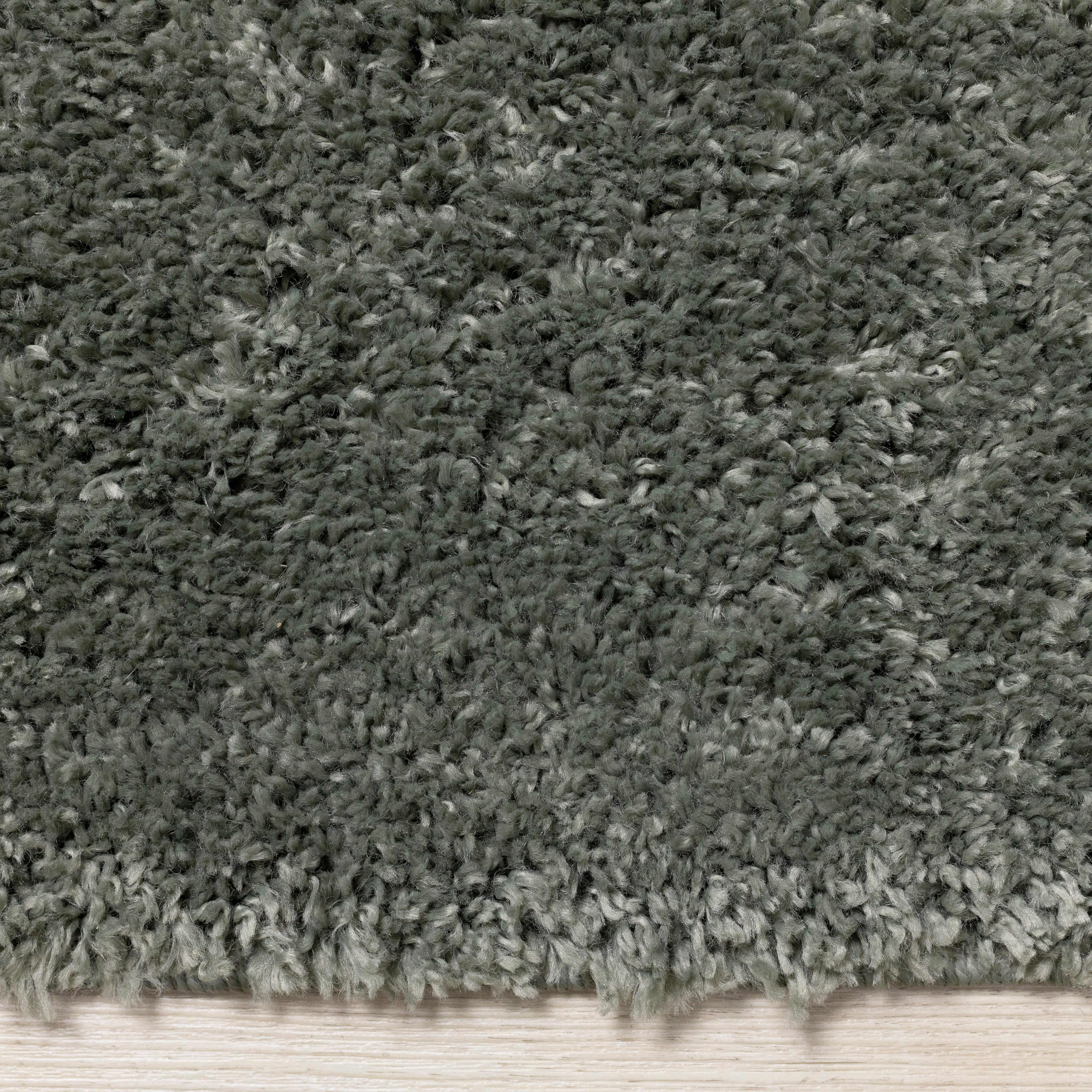 Pascal Green Comfort Shag Rug Oval