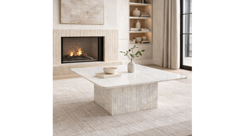 Roland Square Coffee Table in White