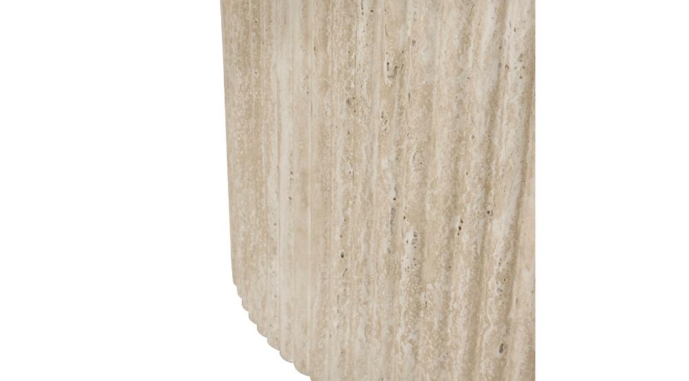 Thalia Round Dining Table, 47" in Ivory & Travertine