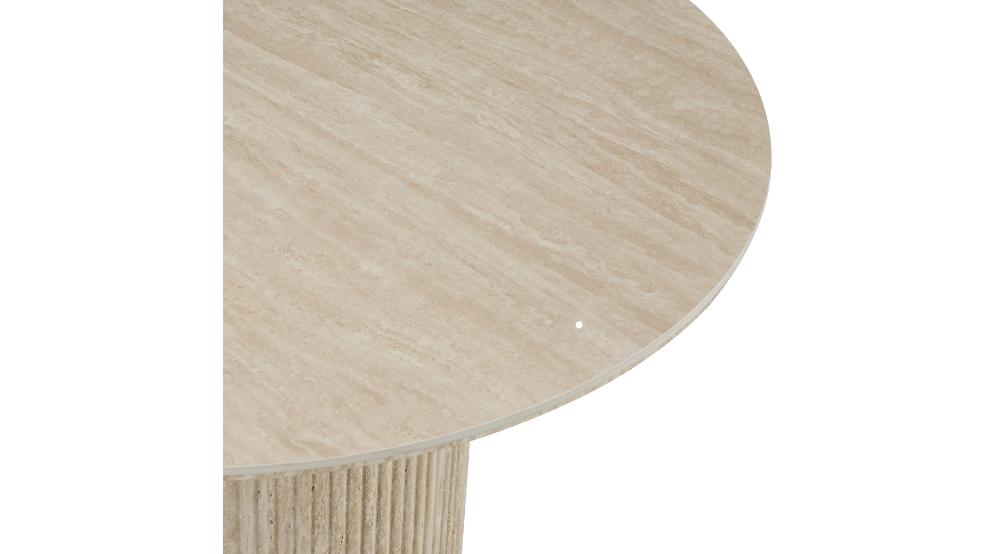 Thalia Round Dining Table, 47" in Ivory & Travertine