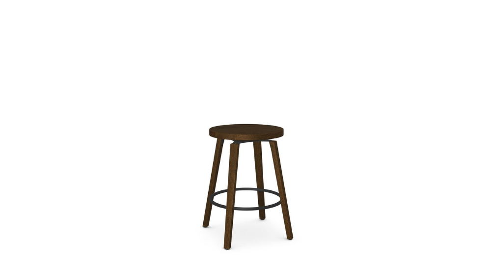 Amisco Walden 44342-30B/2596 Swivel stool (Solid wood (birch) seat with solid wood legs (birch) and metal footrest)