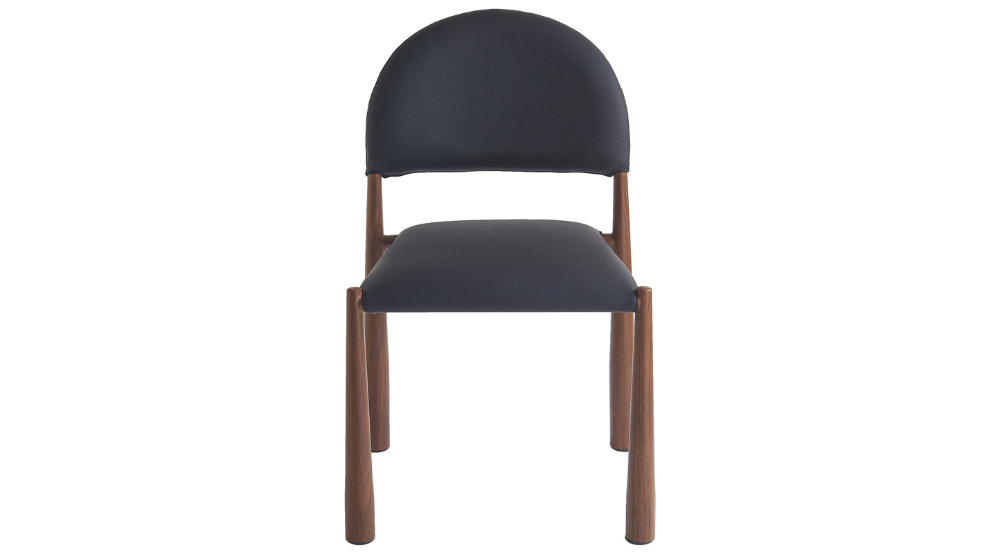 Zaloa and Auggie 9pc Dining Set - Walnut Table and Black Chairs
