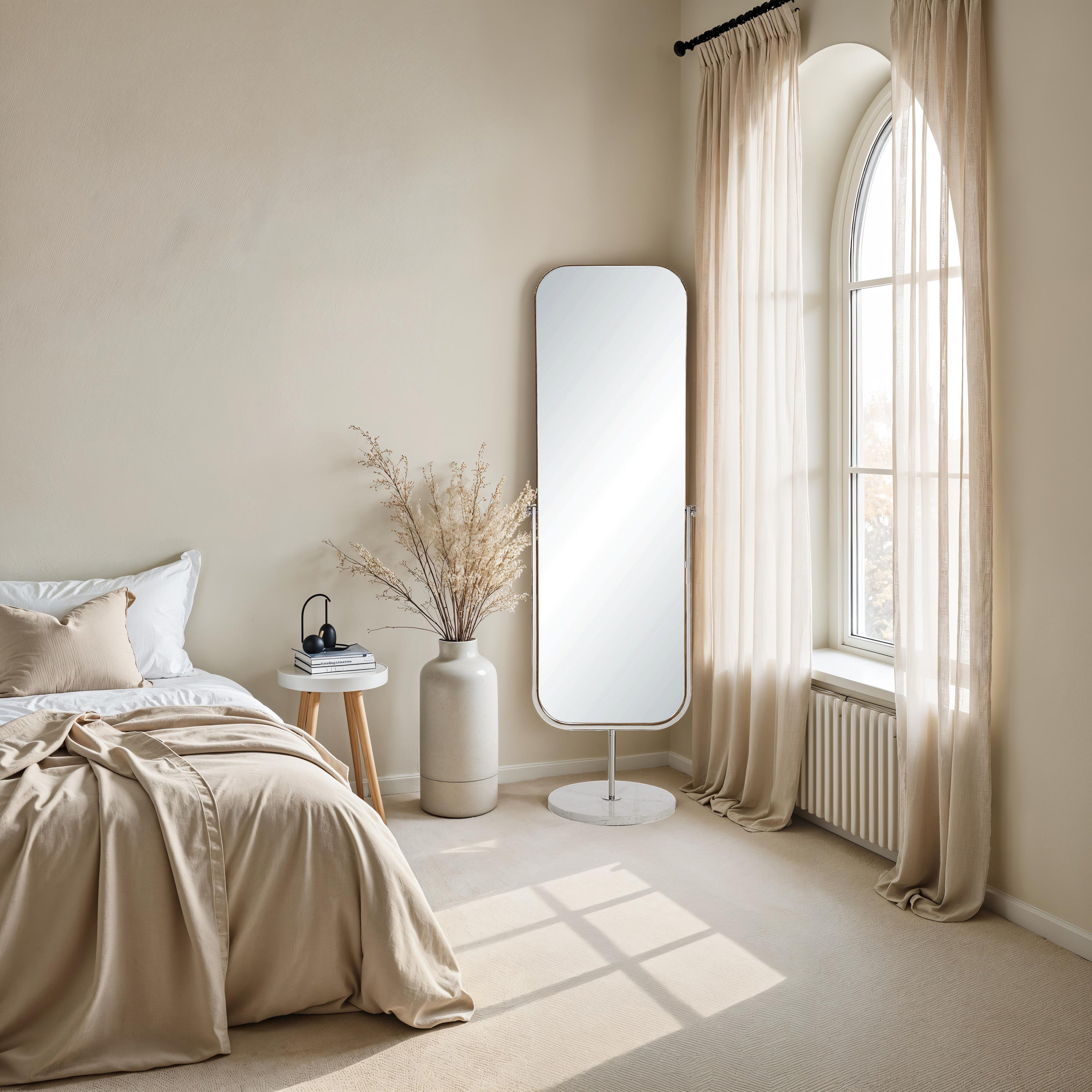 Mandra 66" H x 21" W Wall Mirror, Silver - Lifestyle Image - MT2732