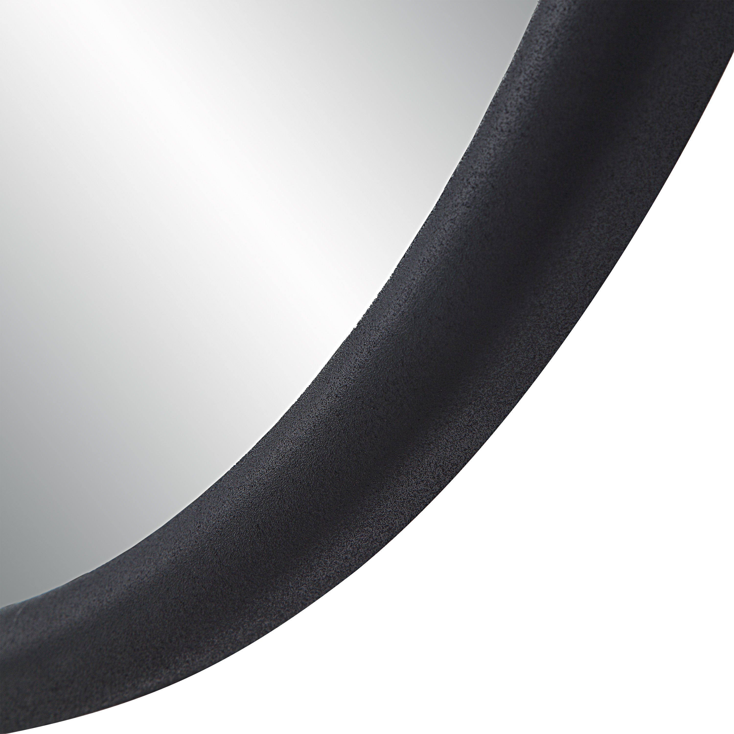 Namur 36" Tall Round Mirror, Matte Black - Detail Image - MT2630