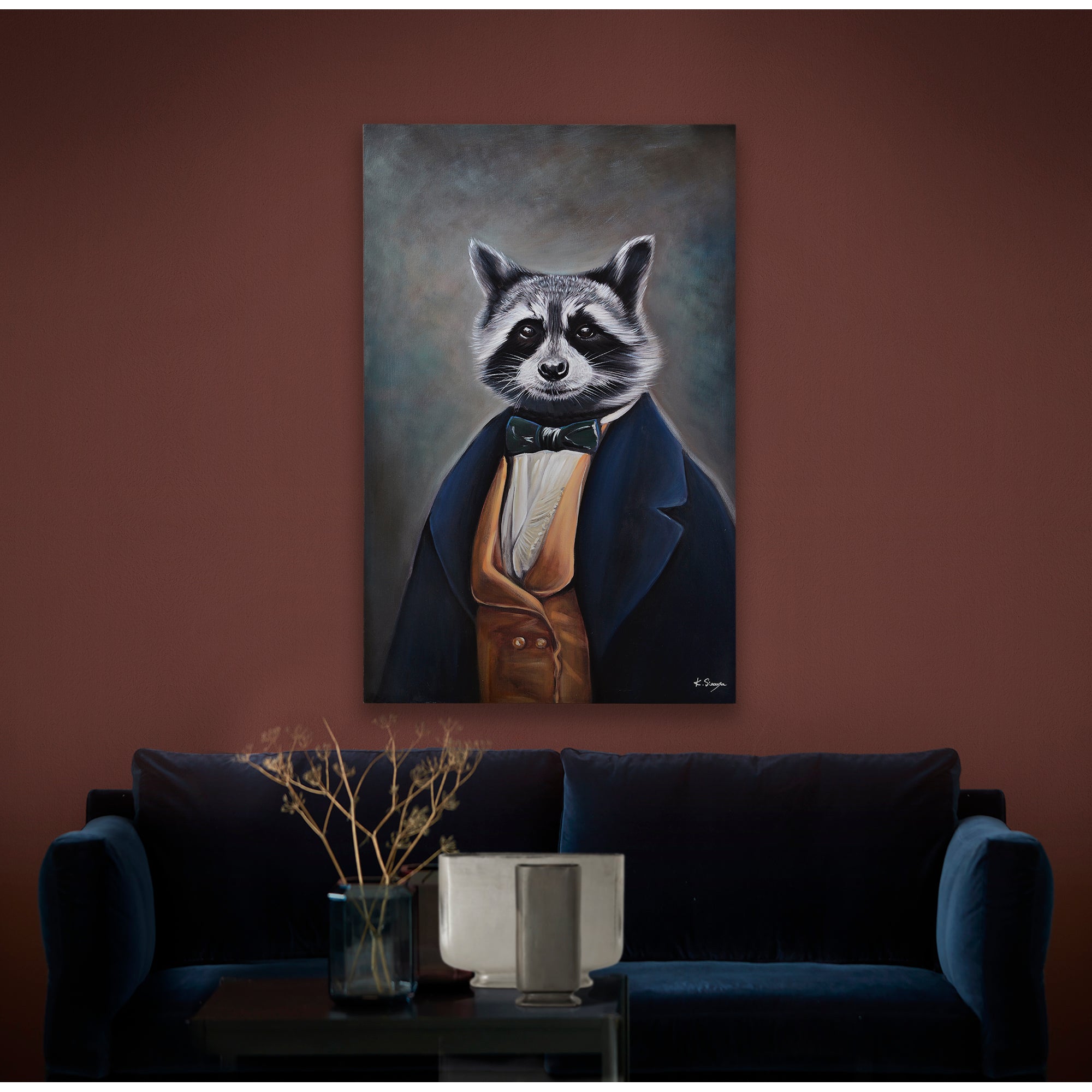 Tribec 30" Wide Canvas Art, Charcoal - Lifestyle Image - OL1946