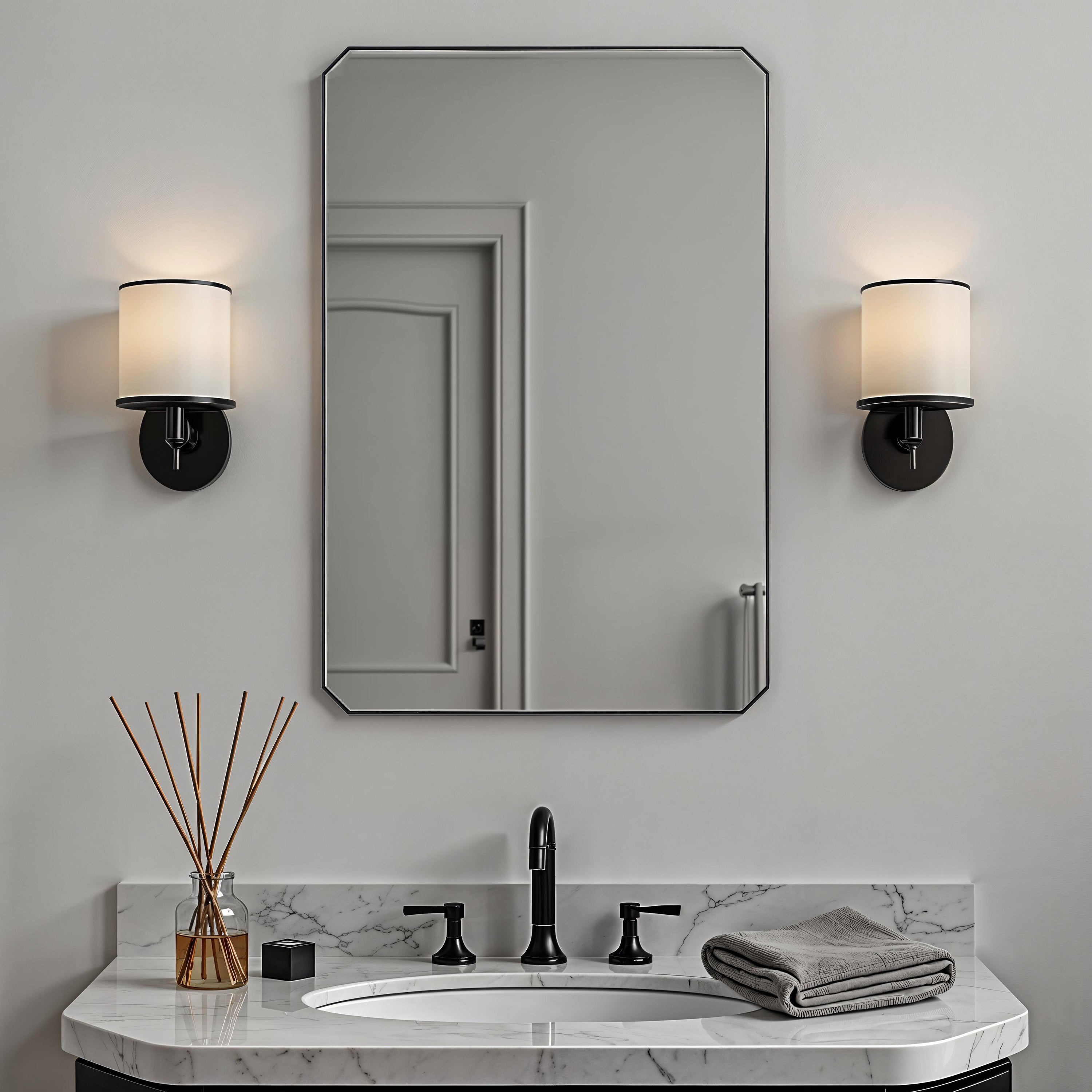 Jace 36" H x 24" W Wall Mirror, Black - Lifestyle Image - MT2751