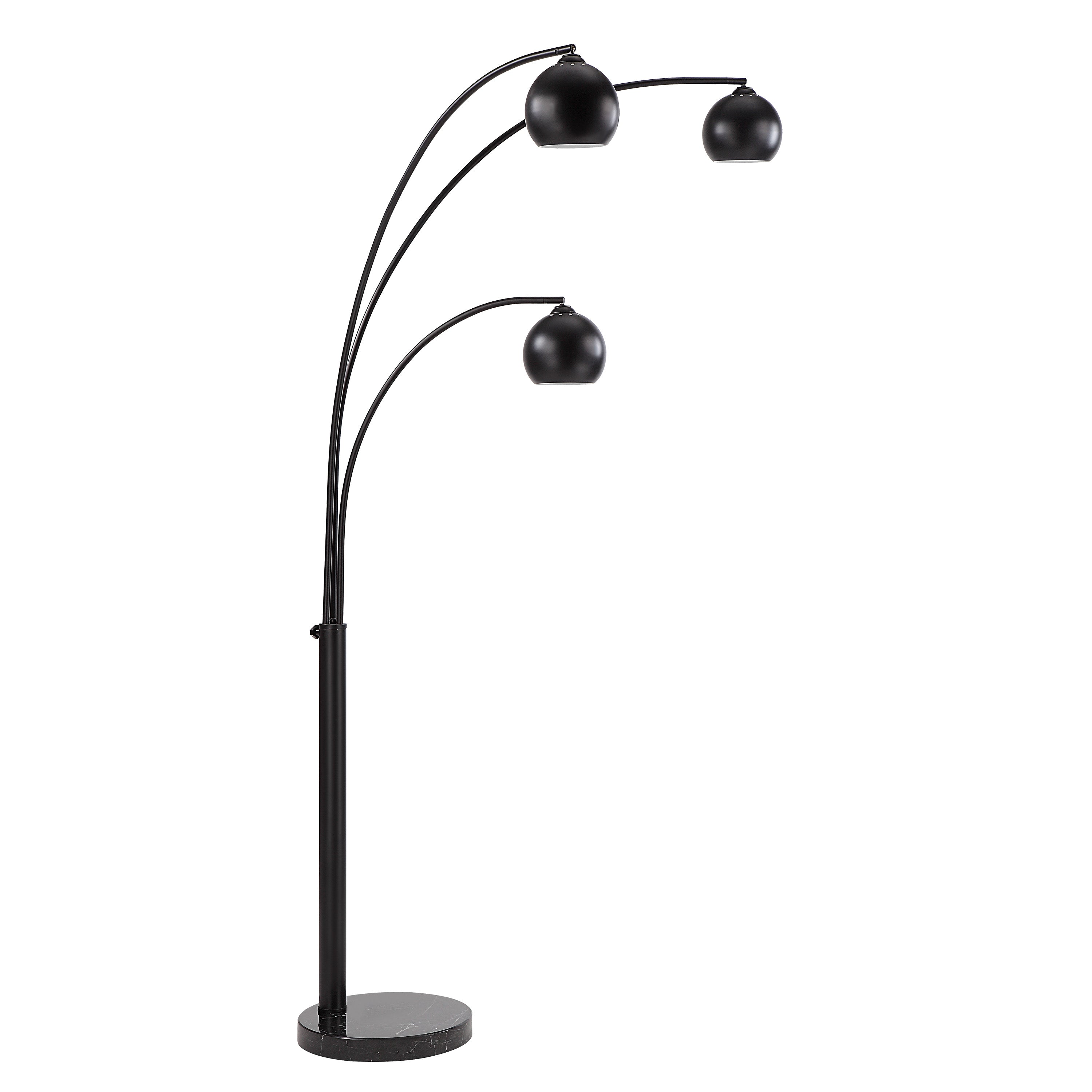 Folia 84" Tall Matte Black Floor Lamp with Dome Iron Shade - Main Image - LPF3150