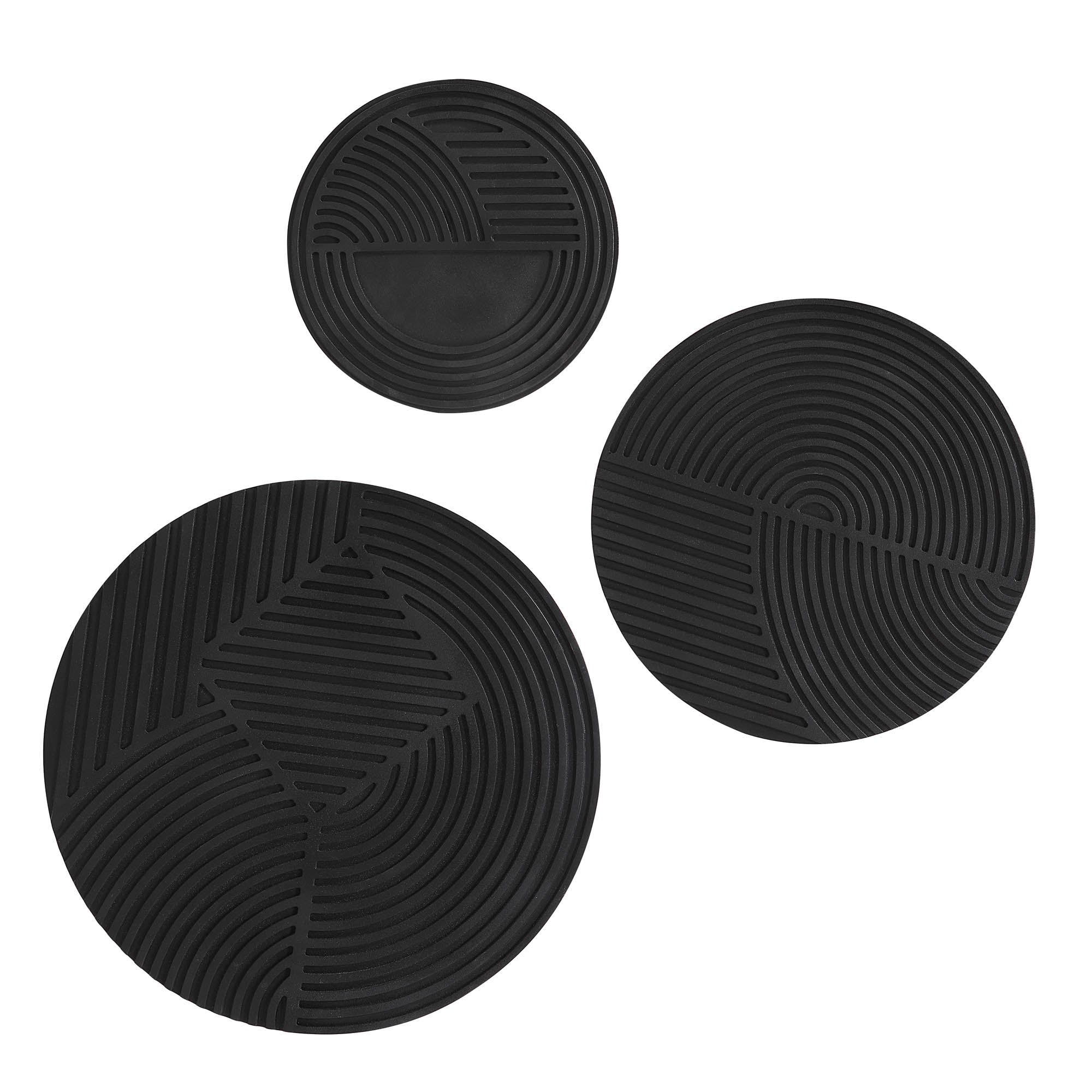 Sofia 3 Piece Wide Wall Art, Matte black - Main Image - W6733