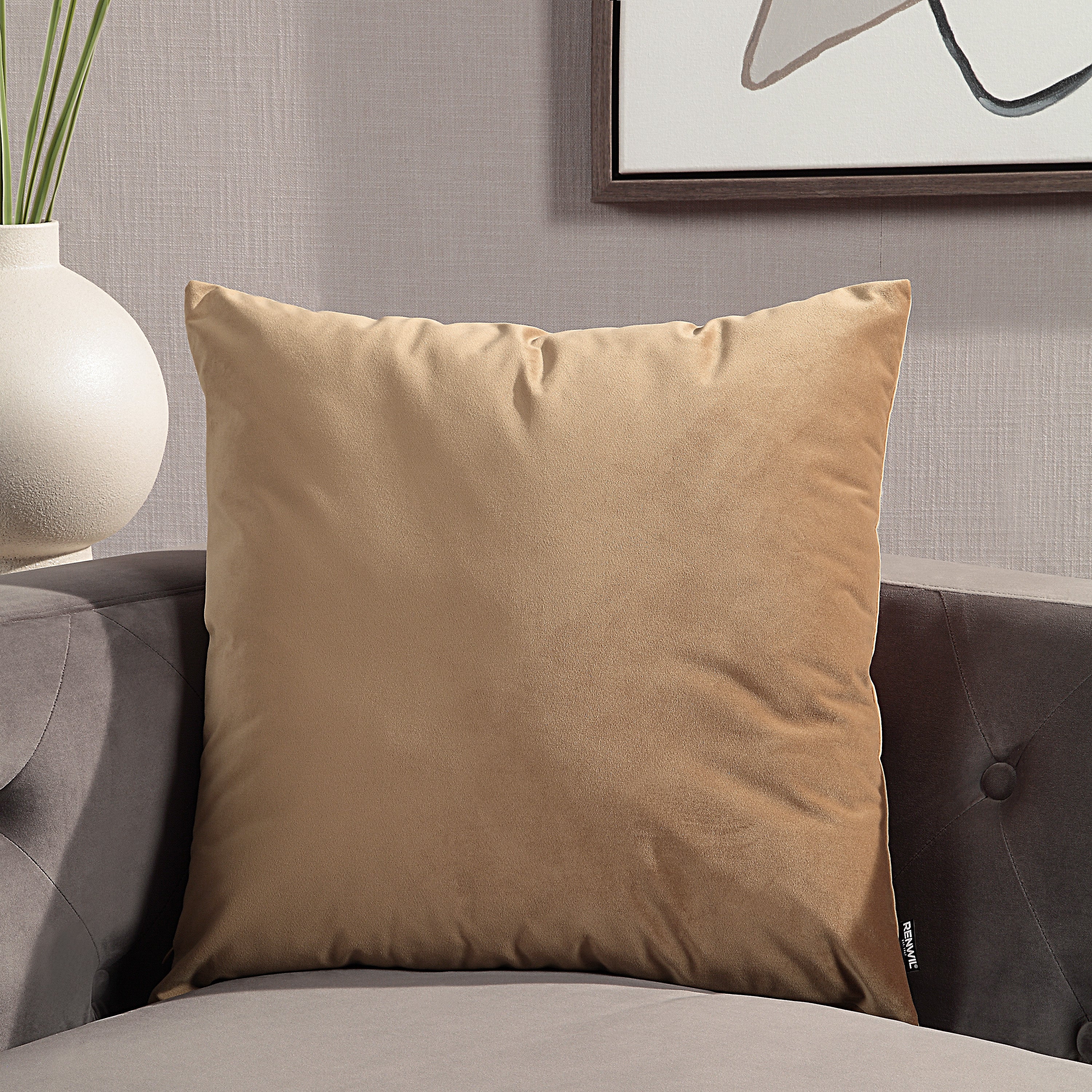 Alchemilla 20X20 Indoor Pillow, Camel - Lifestyle Image - PWFL1458