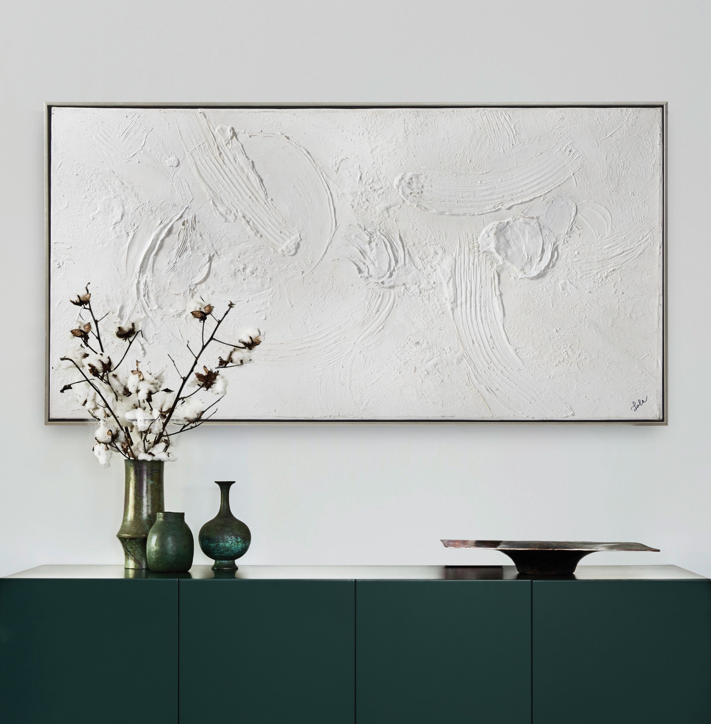 Yanno 30" Wide Canvas Art, Silver - Additional Images - OL1901