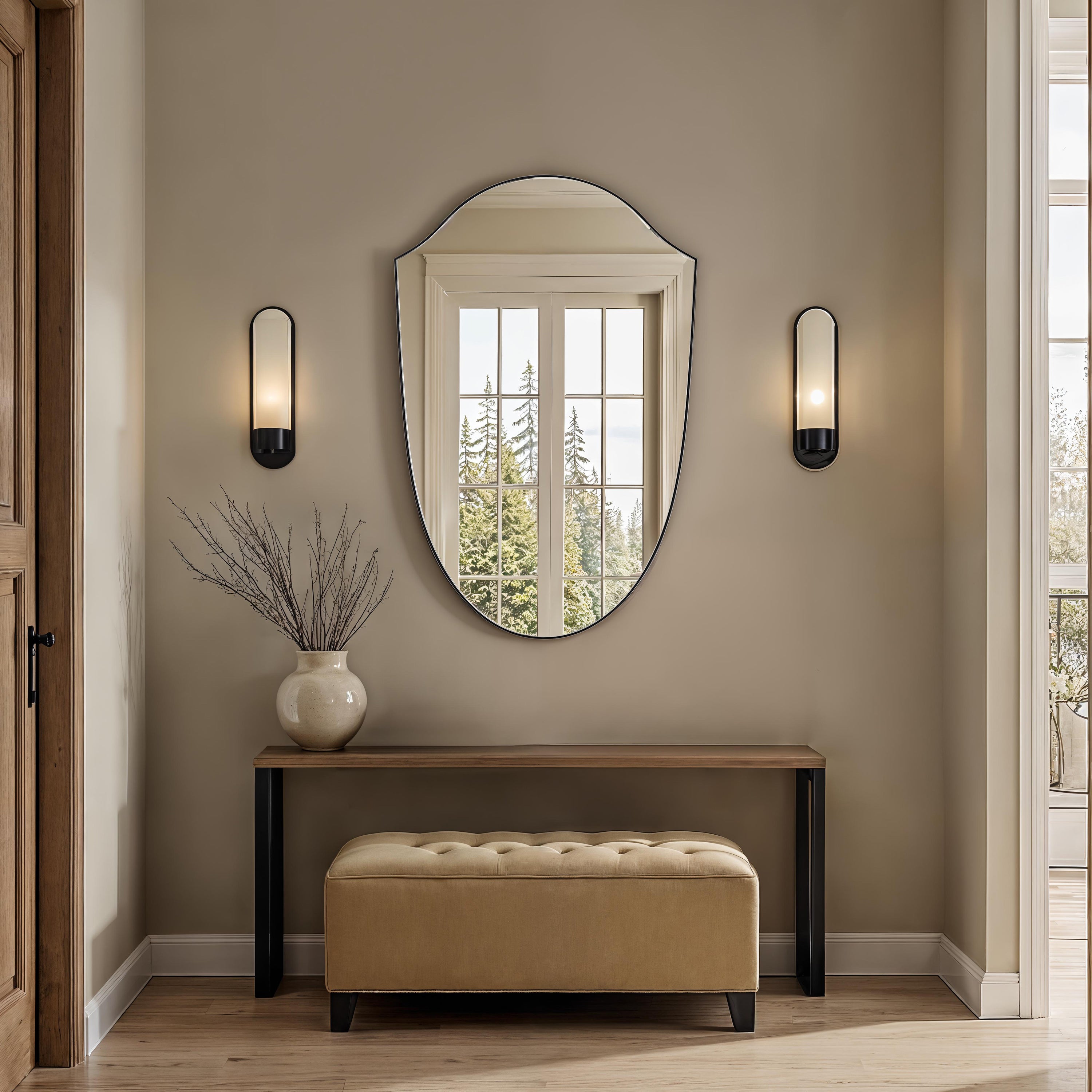 Ryker 40" H x 26" W Wall Mirror, Black - Lifestyle Image - MT2748