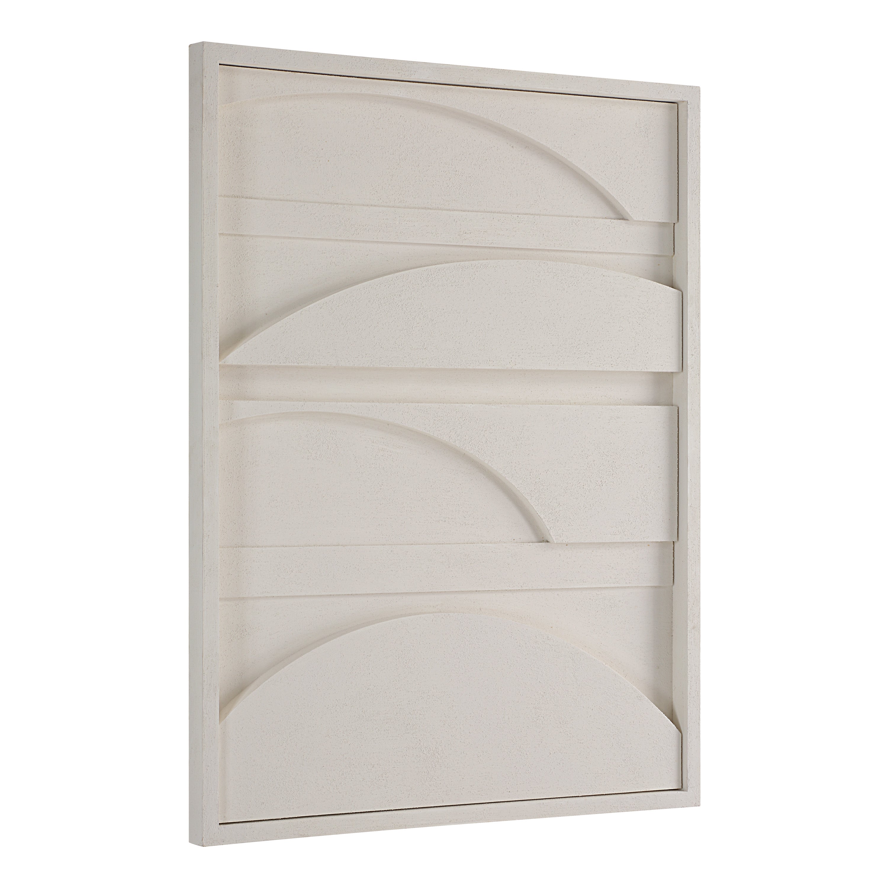 Cadieux 30" Wide Wall Decor, Matte White - Angle Image - W6749