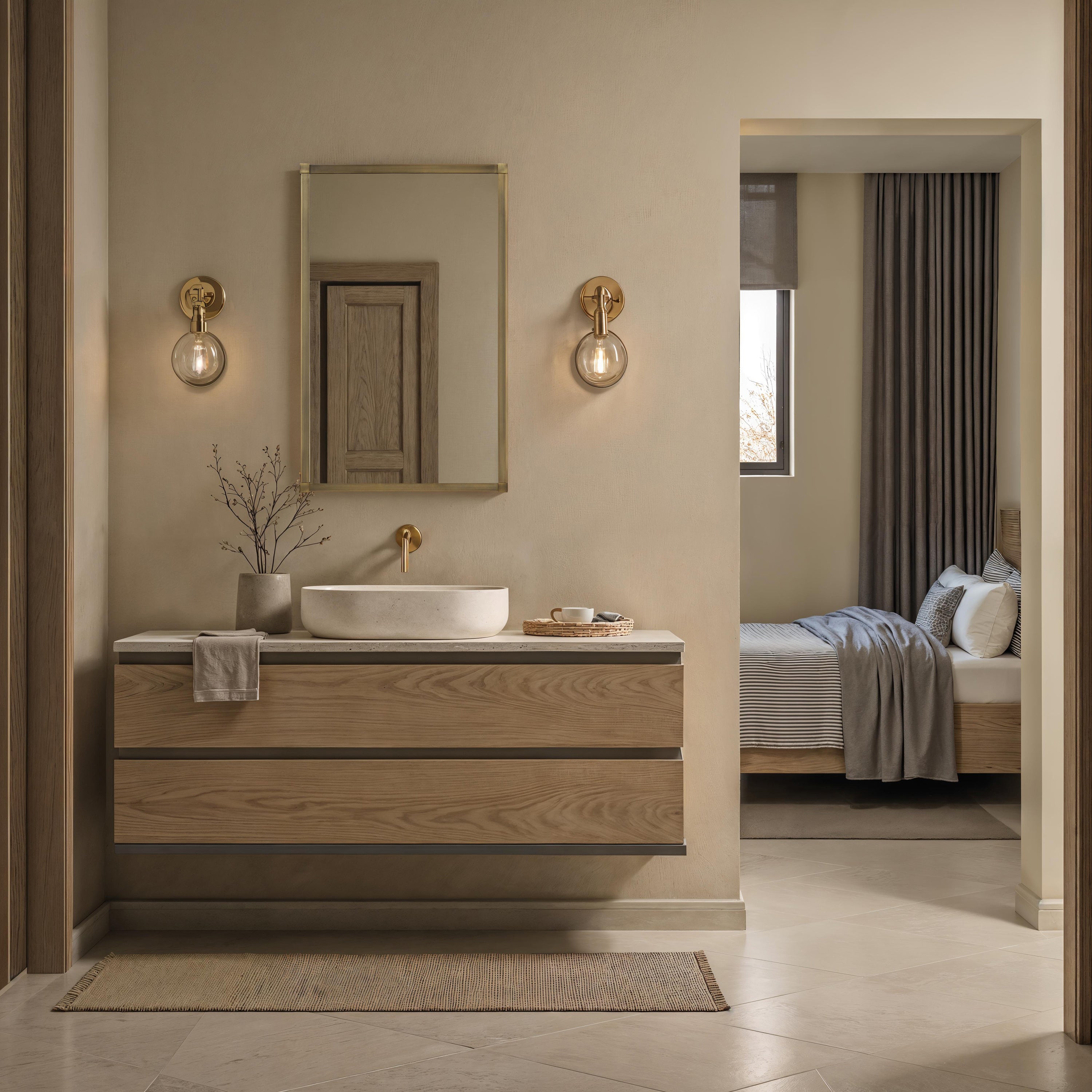 Khaya 35" H x 22" W Wall Mirror, Yellow - Lifestyle Image - MT2738