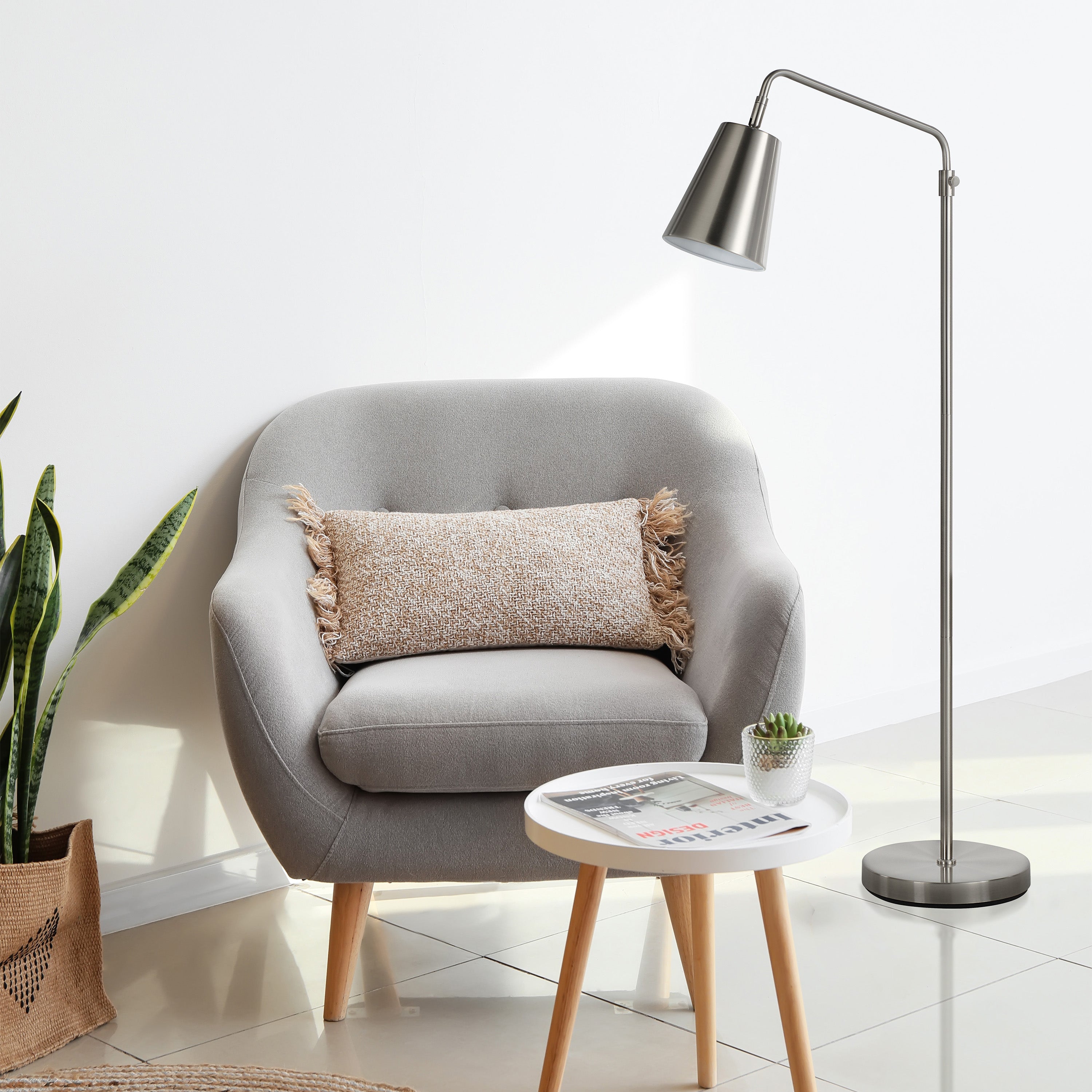 Norwich 47.5" Height Floor Lamp, Grey - Lifestyle Image - LPF3173