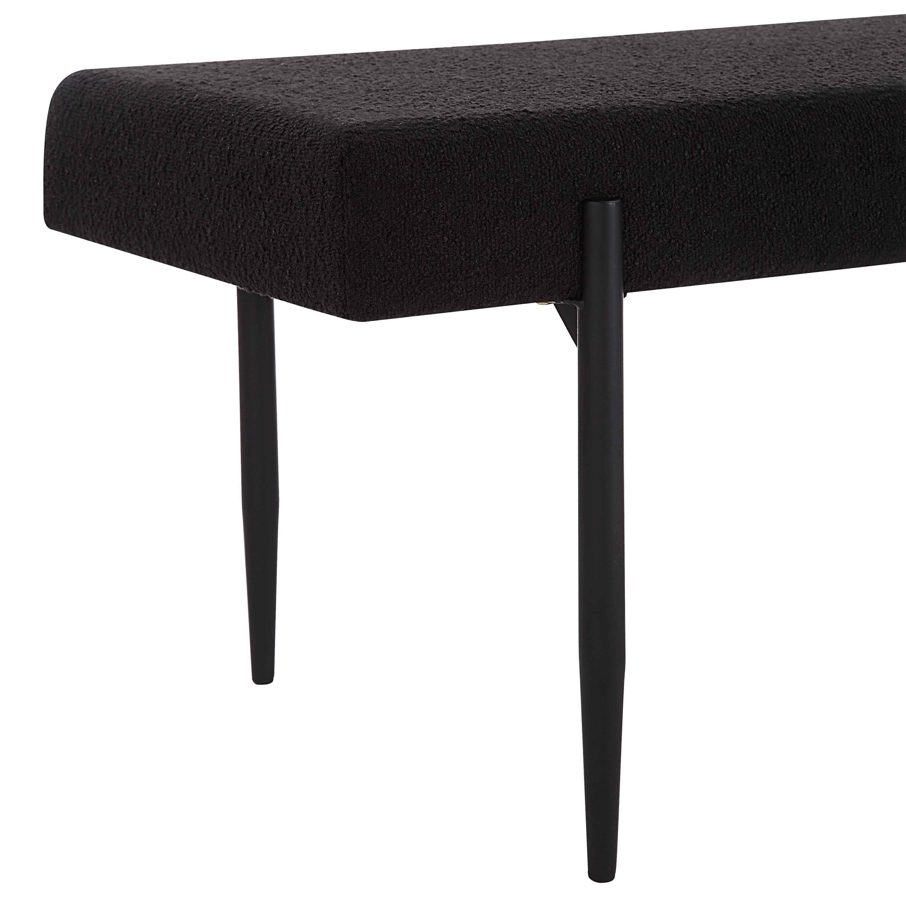 Lowe Indoor Boucle Bench, Black - Detail Image - CHA100