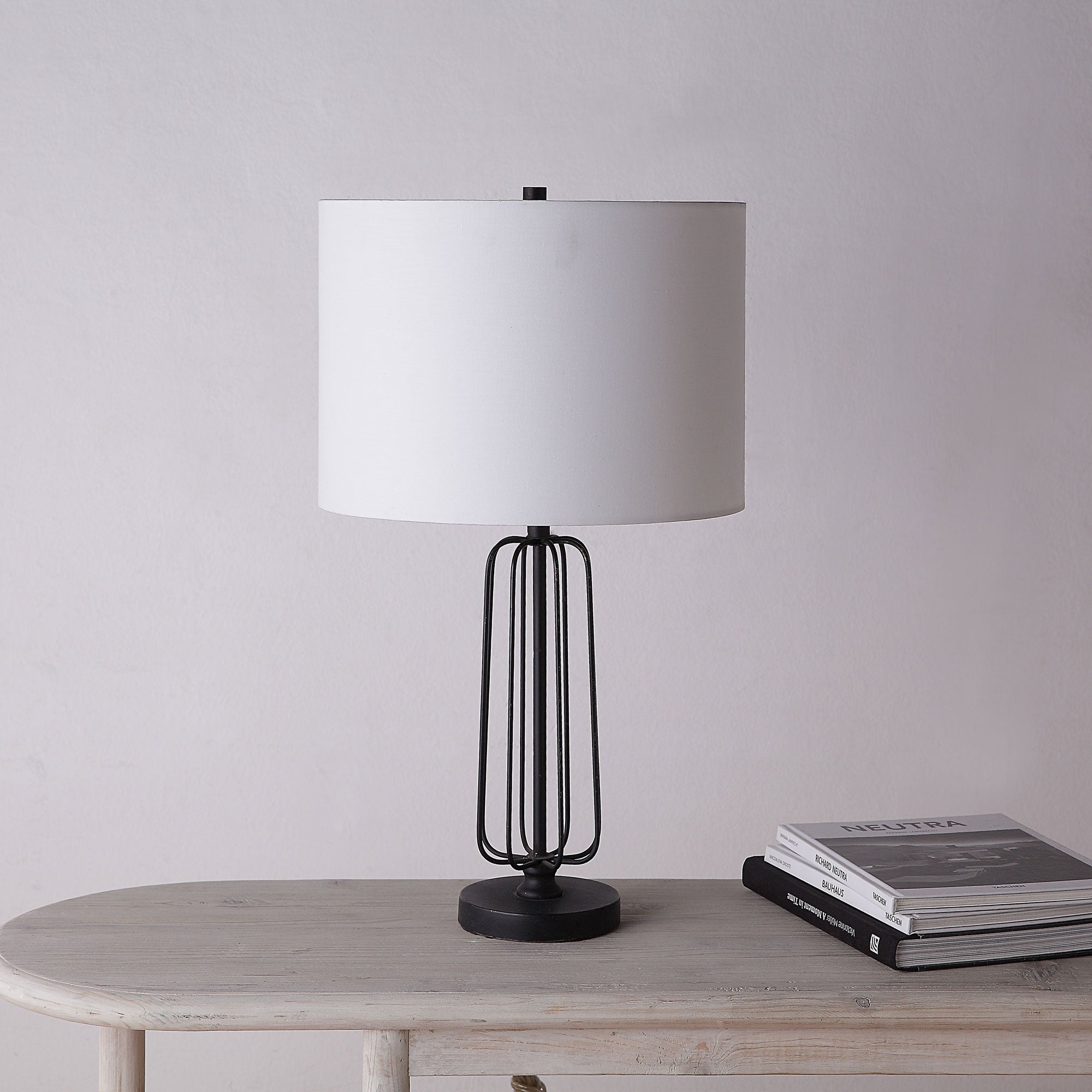 Shadia 24.75" Length Table Lamp- Set of two, Matte Black - Lifestyle Image - LPT1236-SET2