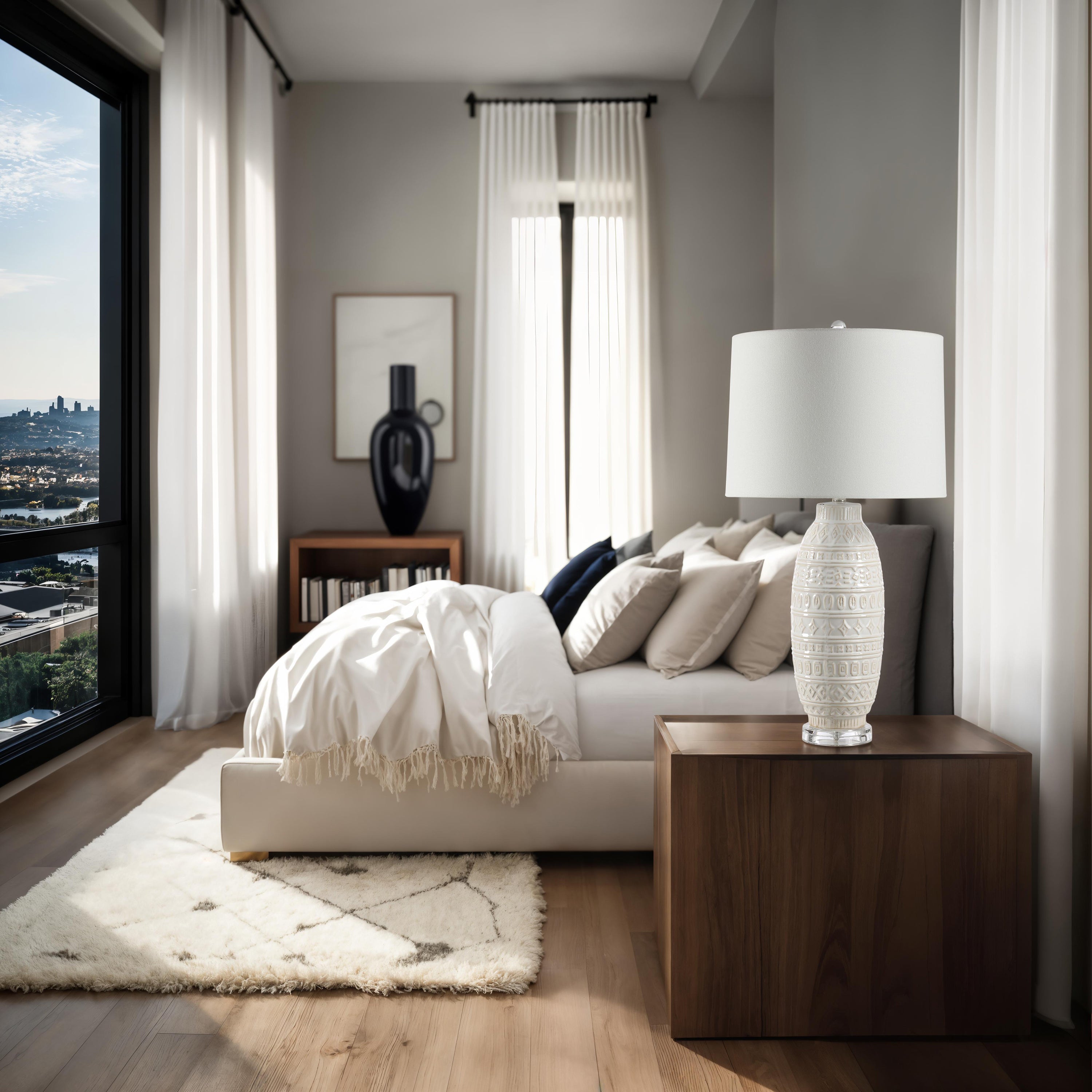 Sereno 30.0" Height Table Lamps, White - Lifestyle Image - LPT1397EV