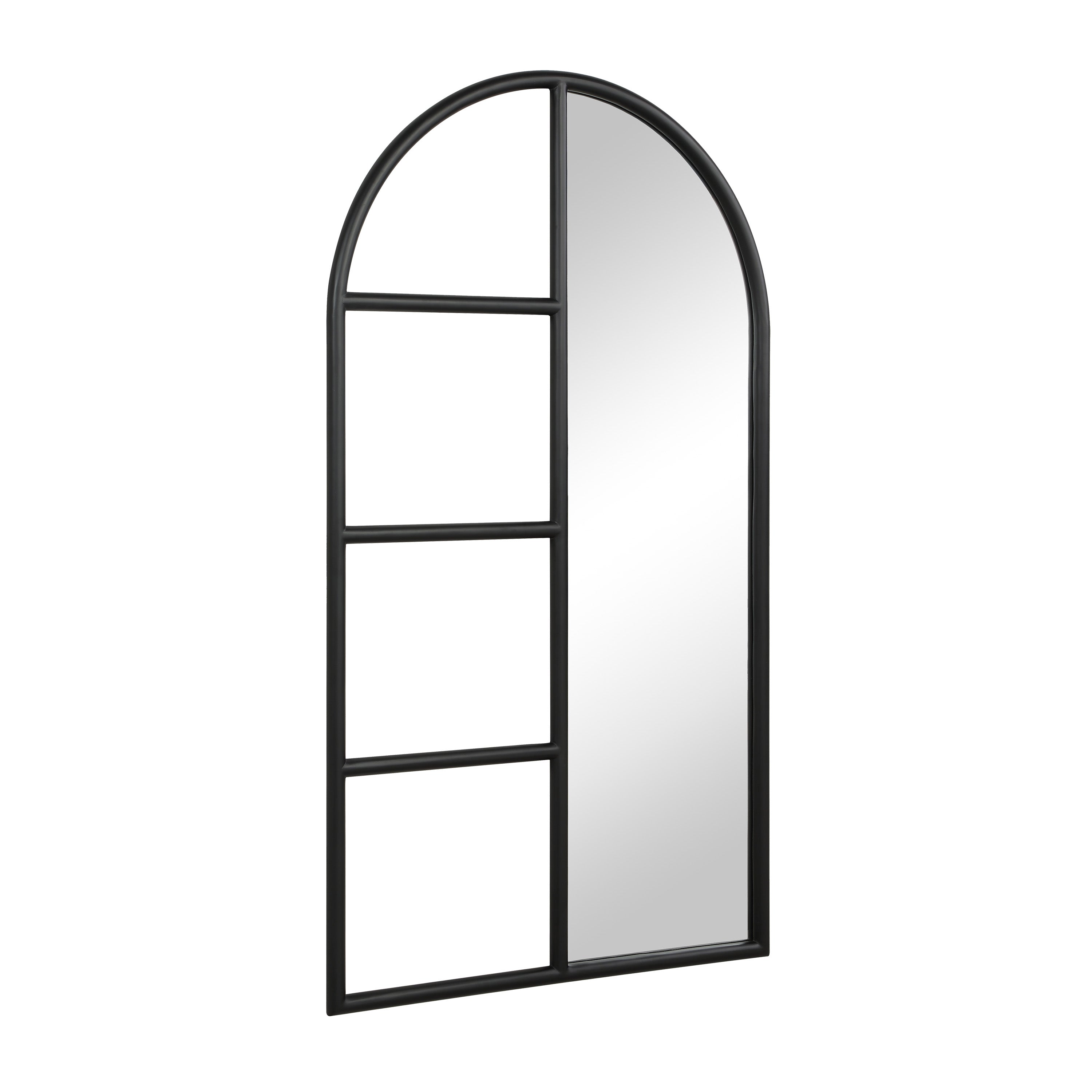 Trellis 69.75" H x 38" W Wall Mirror, Black - Angle Image - MT2553