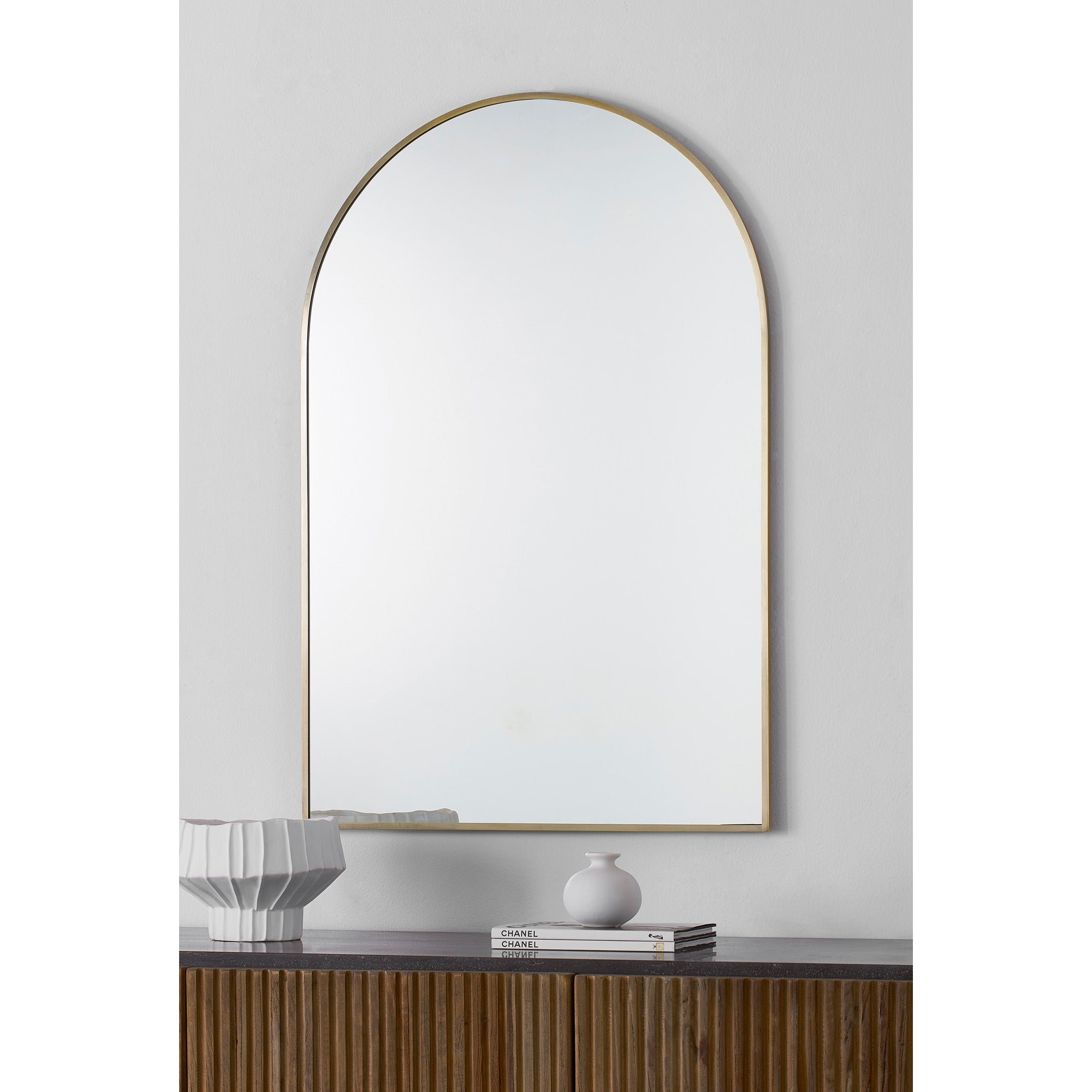 Durness 36" Tall Arch Wall Mirror, Yellow - Lifestyle Image - MT2524