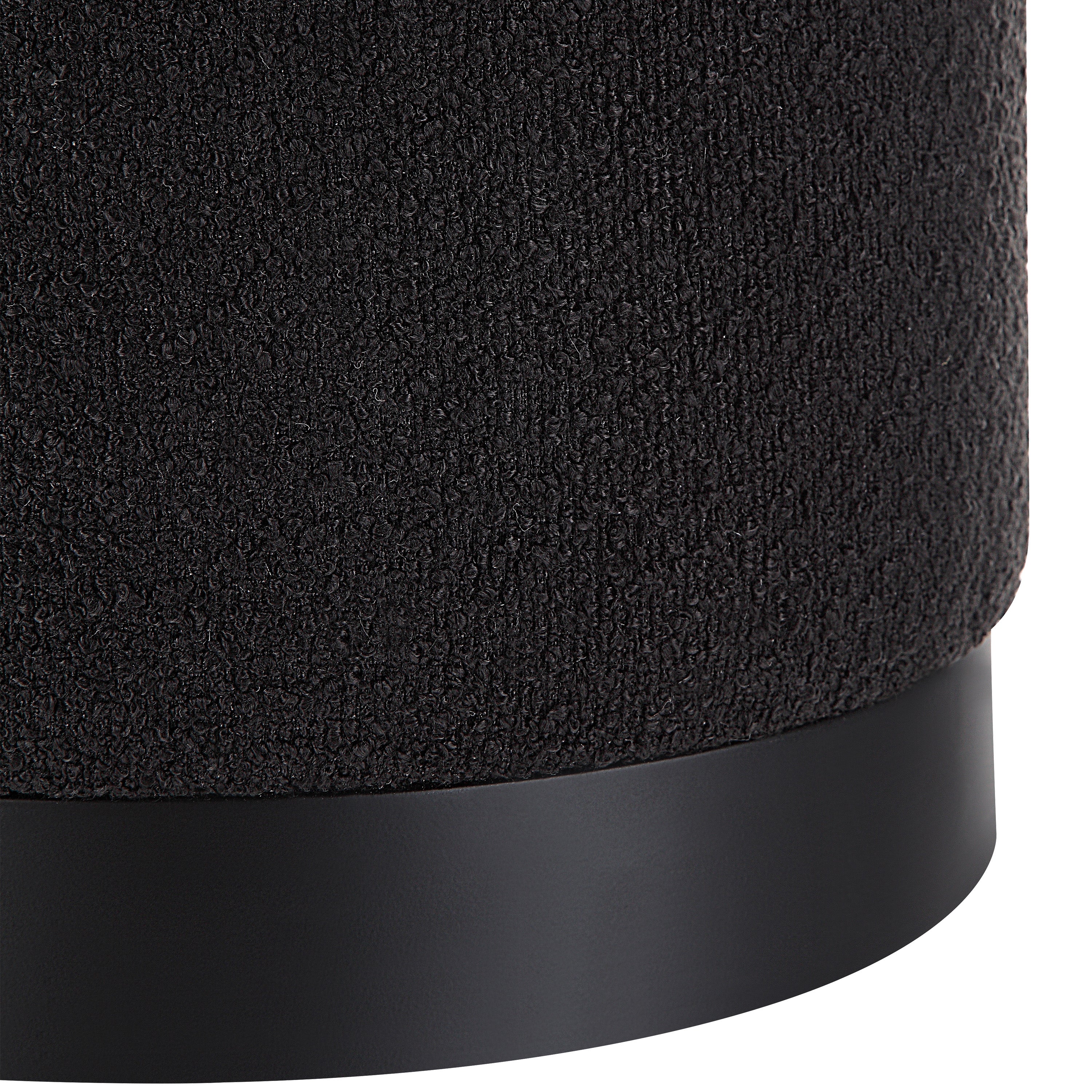 Castillo Indoor Boucle Ottoman, Black - Detail Image - CHA092