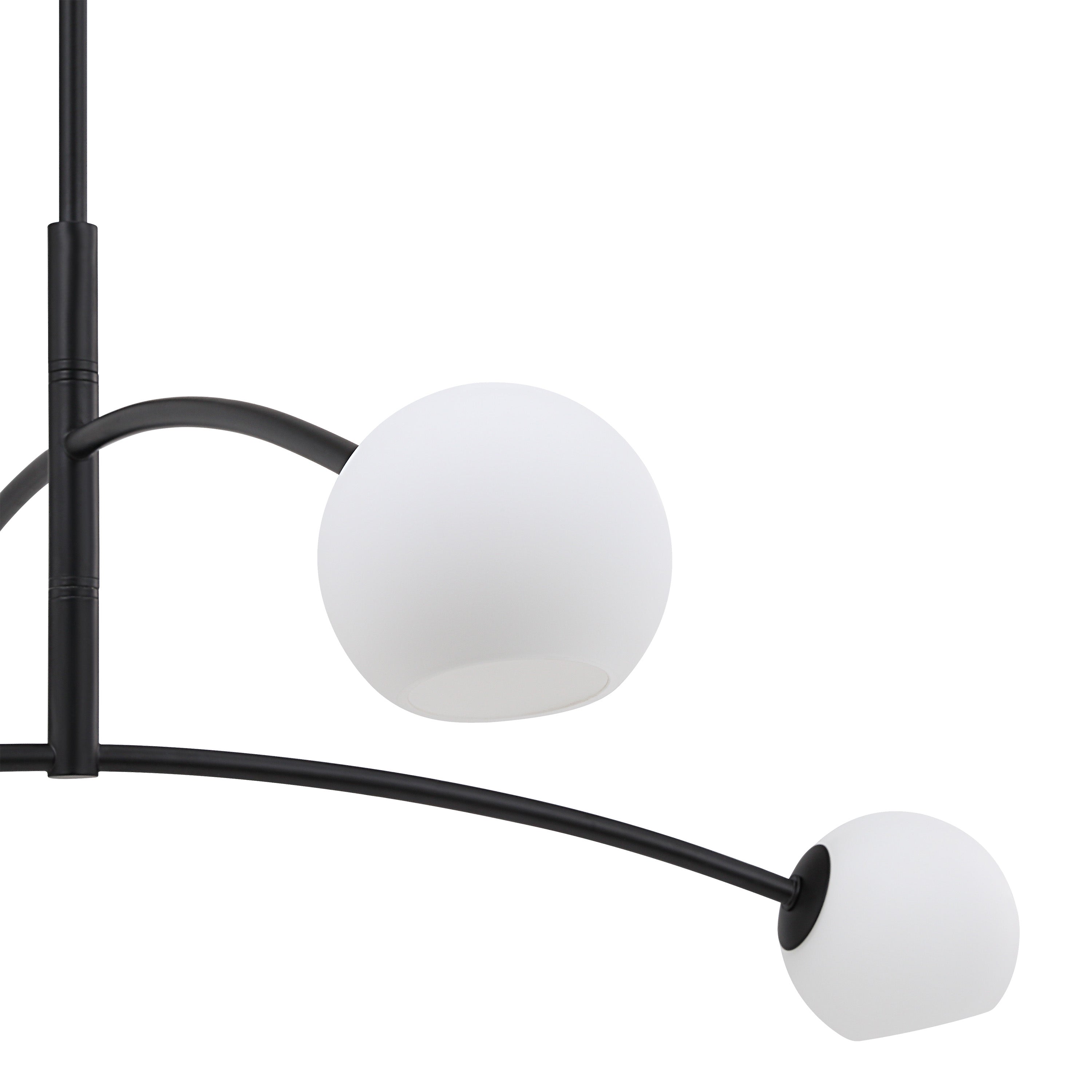 Nube 54" Wide 4-Light Chandelier, Matte Black - Detail Image - LPC4472