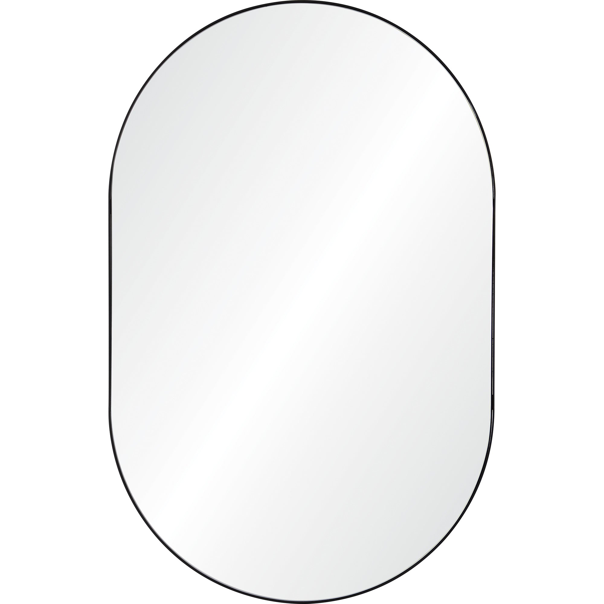 Webster 40" Tall Oval Wall Mirror, Black - Main Image - MT2394
