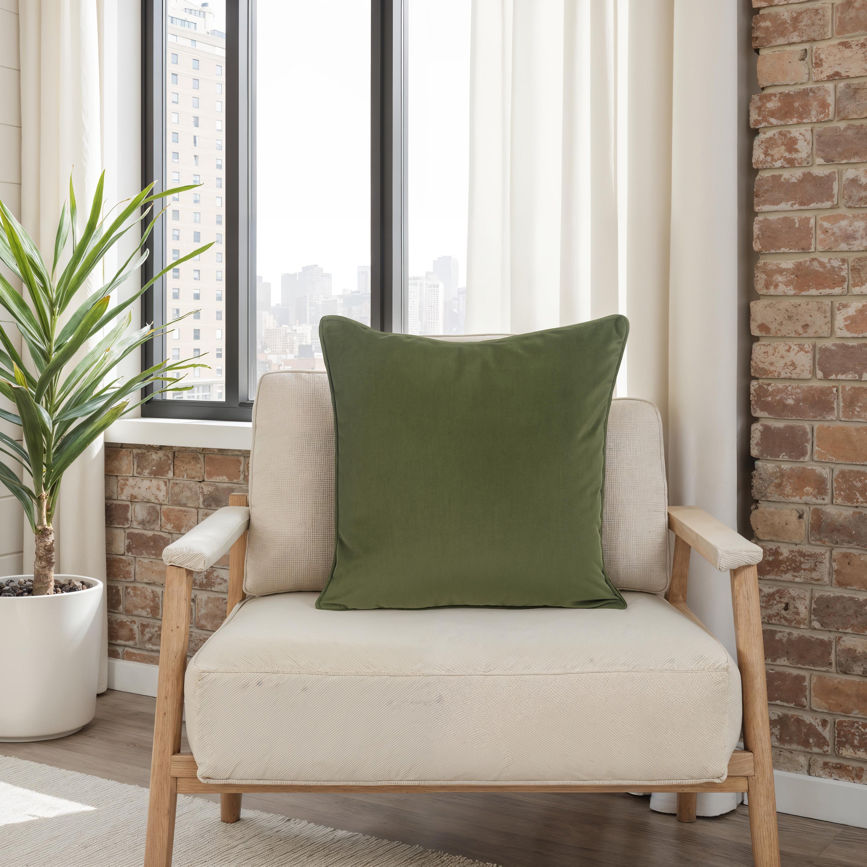 Fora Pillows, Green - Lifestyle Image - PWFL1475