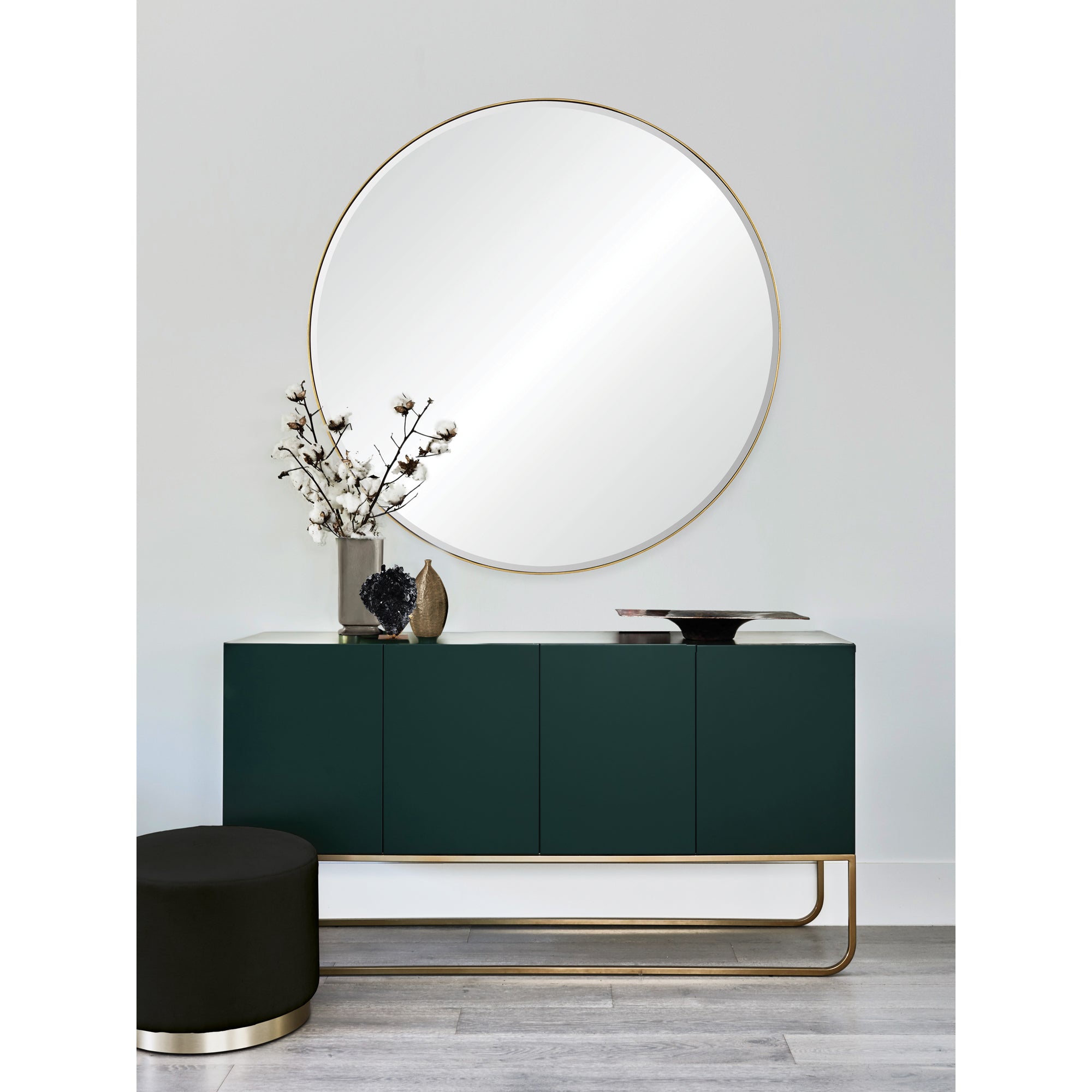 Thallo 48" Tall Round Wall Mirror, Yellow - Lifestyle Image - MT2347