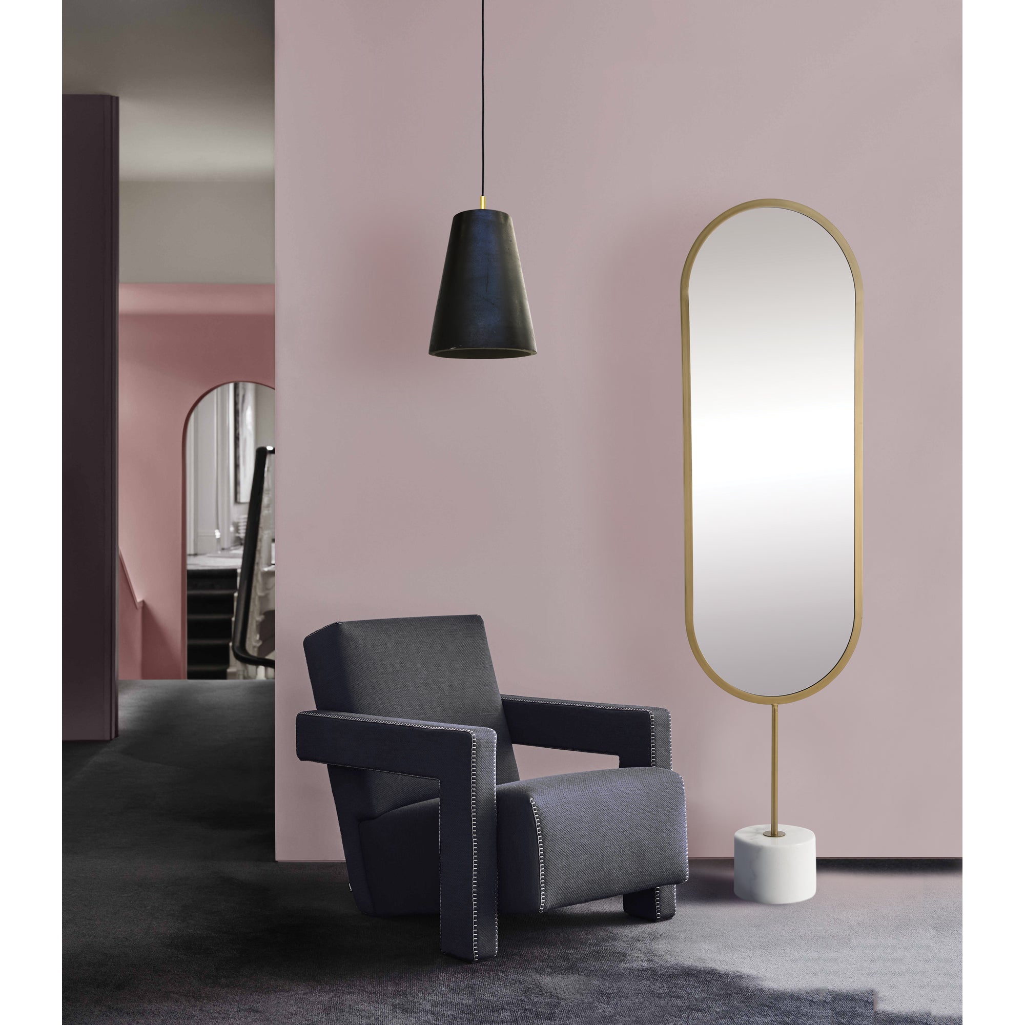 Taio 70" Tall Oval Wall Mirror, Yellow - Lifestyle Image - MT2341