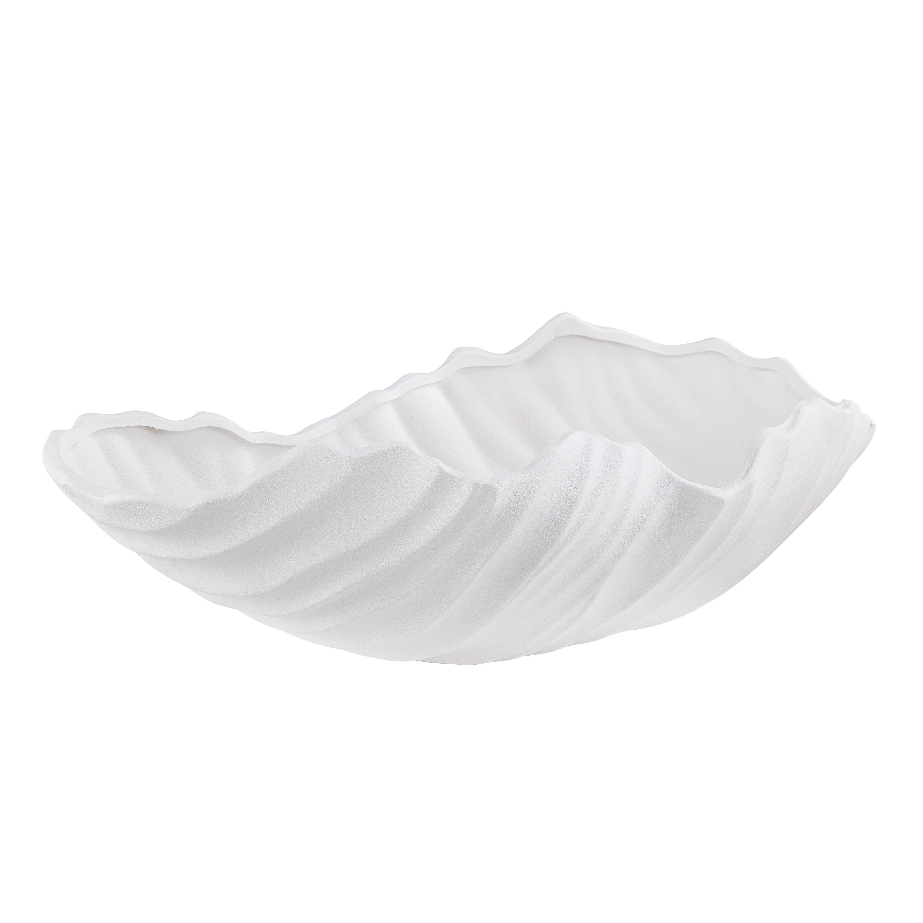 Darius Indoor Ceramic Bowl, Matte White - Angle Image - VAS255