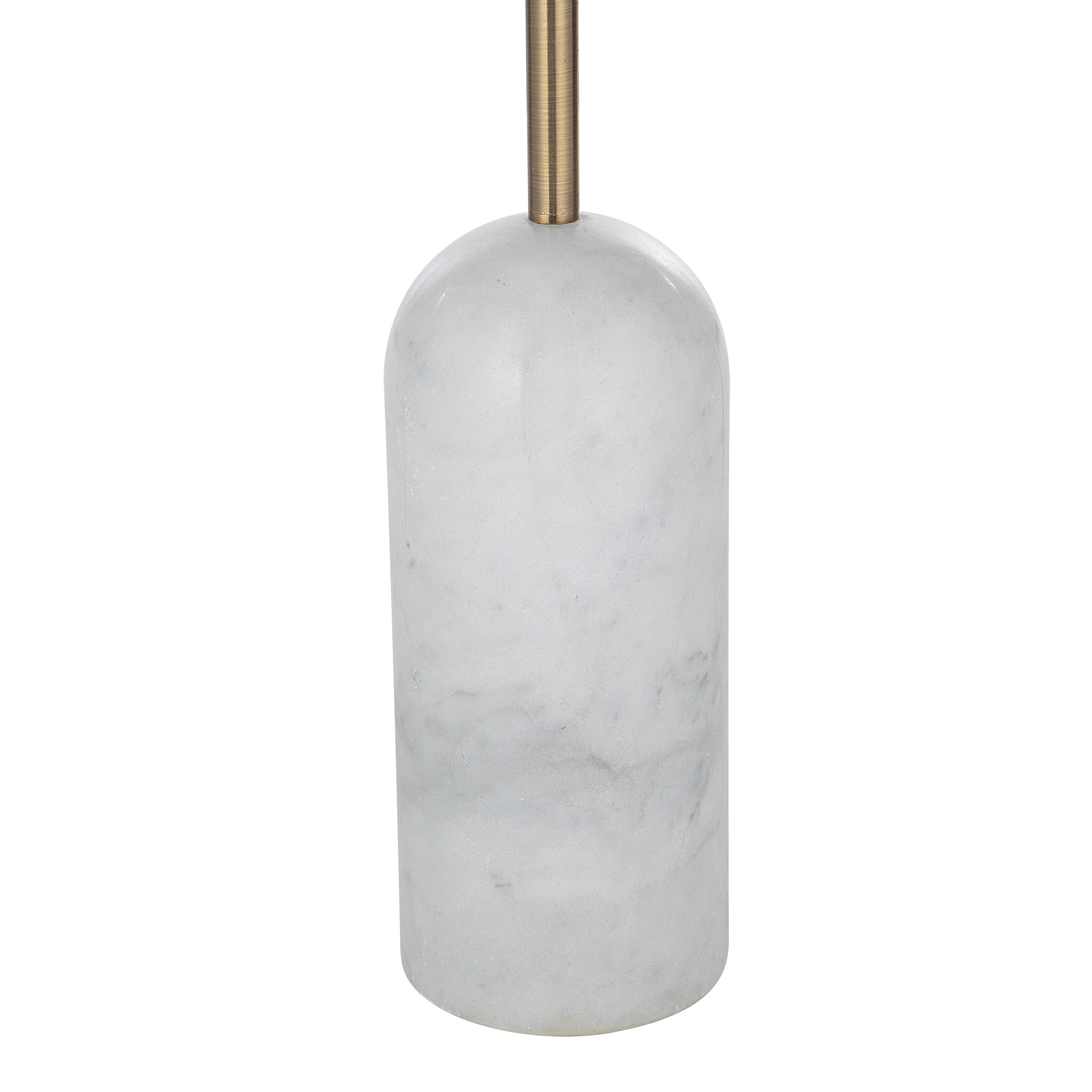 Lozica 62.5" Tall Antique Brushed Brass Floor Lamp with Drum Linen Shade - Detail Image - LPF3144