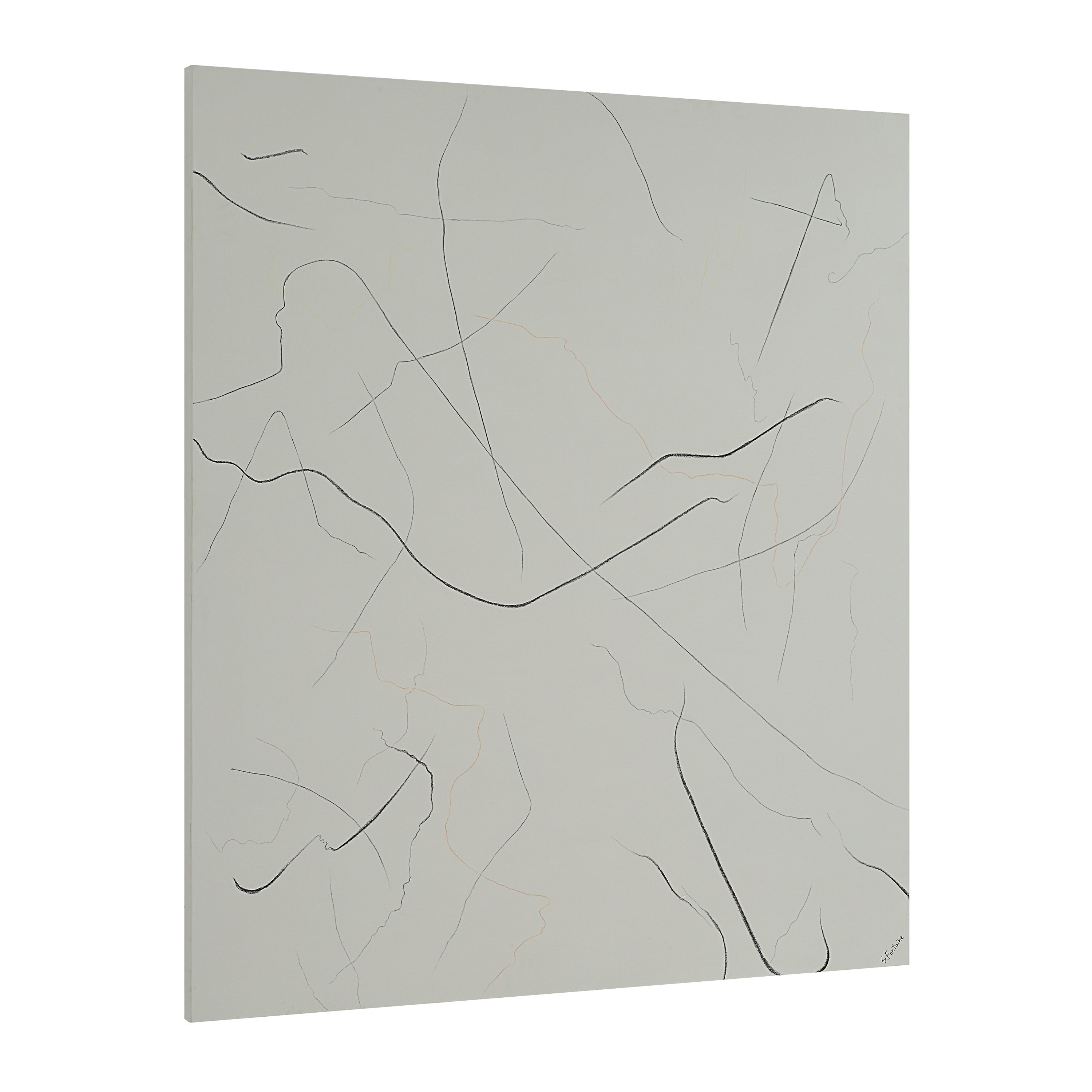 Bruges 60" Wide Canvas Art, Beige - Angle Image - OL2174