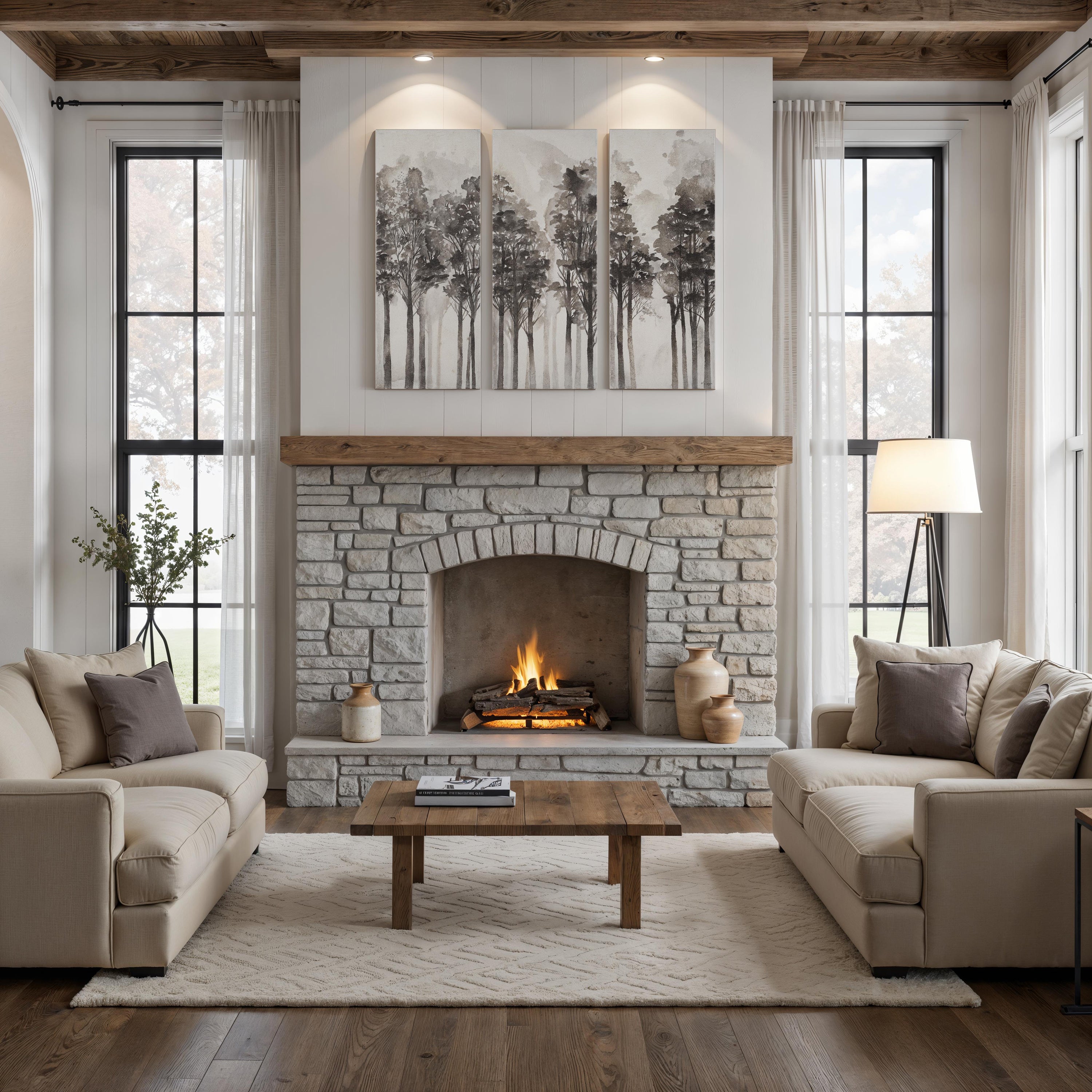 Branching Out 50" H x 20" W Canvas Art, (3 Piece Set) - Lifestyle Image - OL2191