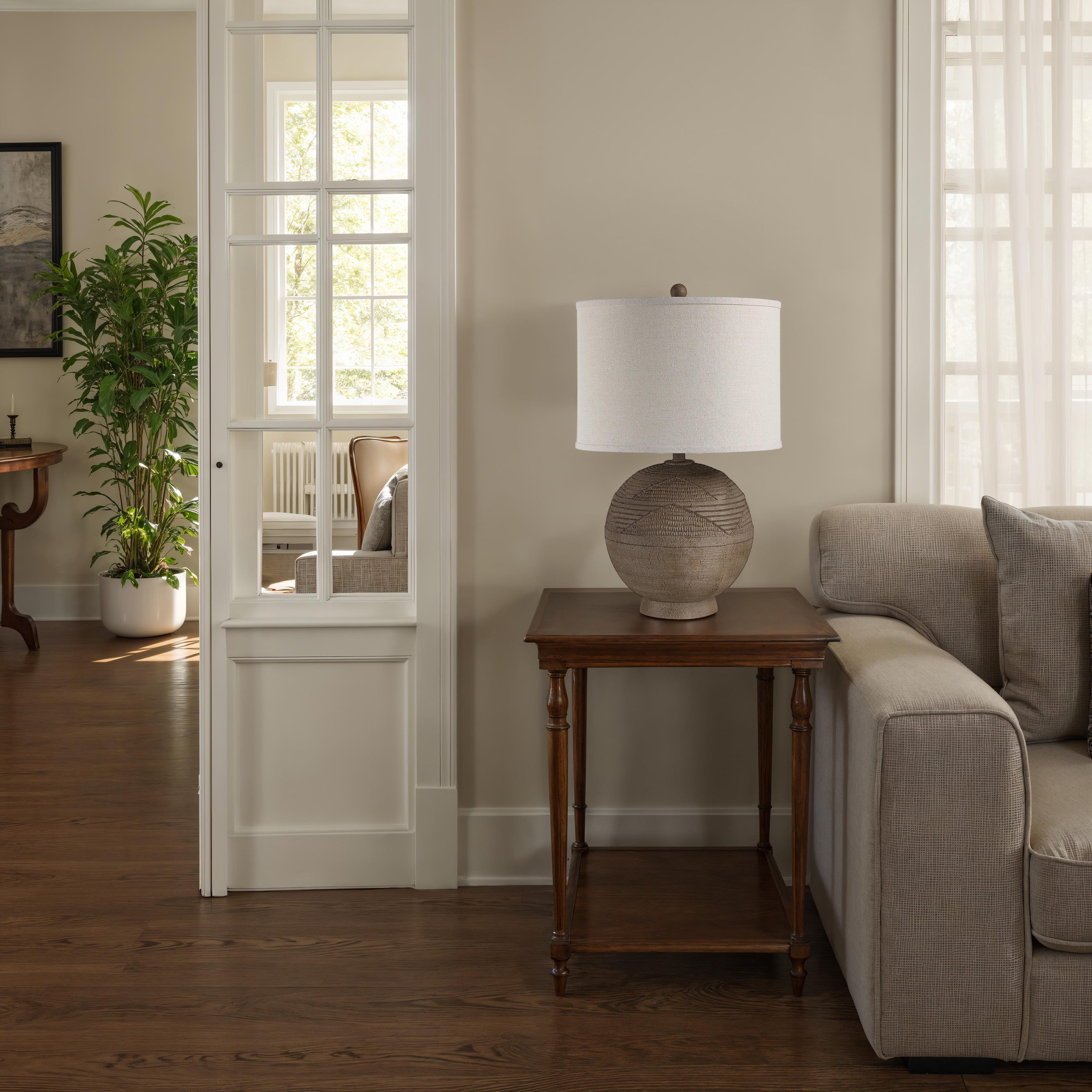 Malya 25.5" Height Table Lamps, Textured Brown - White Label Lifestyle Image - LPT1385EV