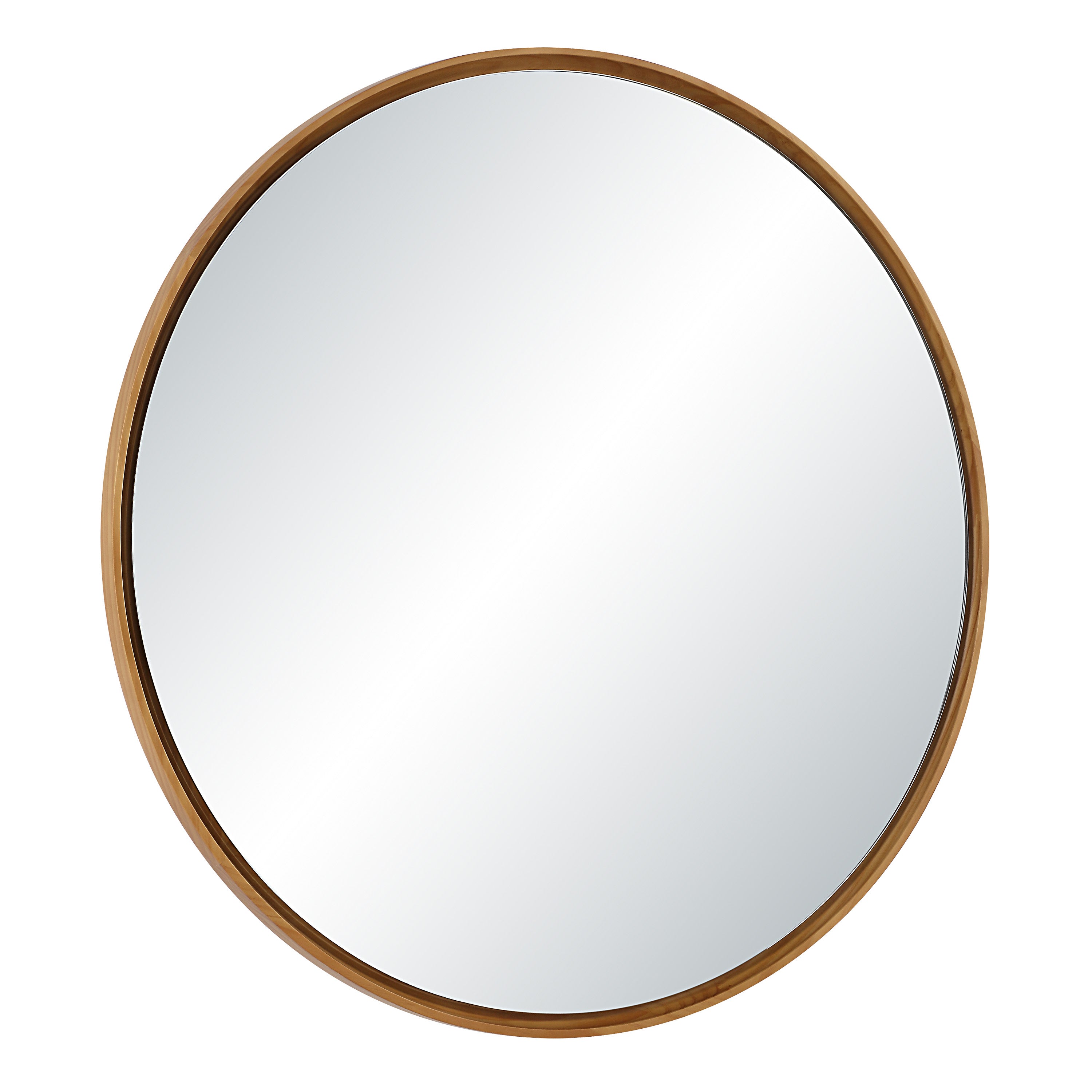 Canna 36" H x 36" W Wall Mirror, Beige - Angle Image - MT2744