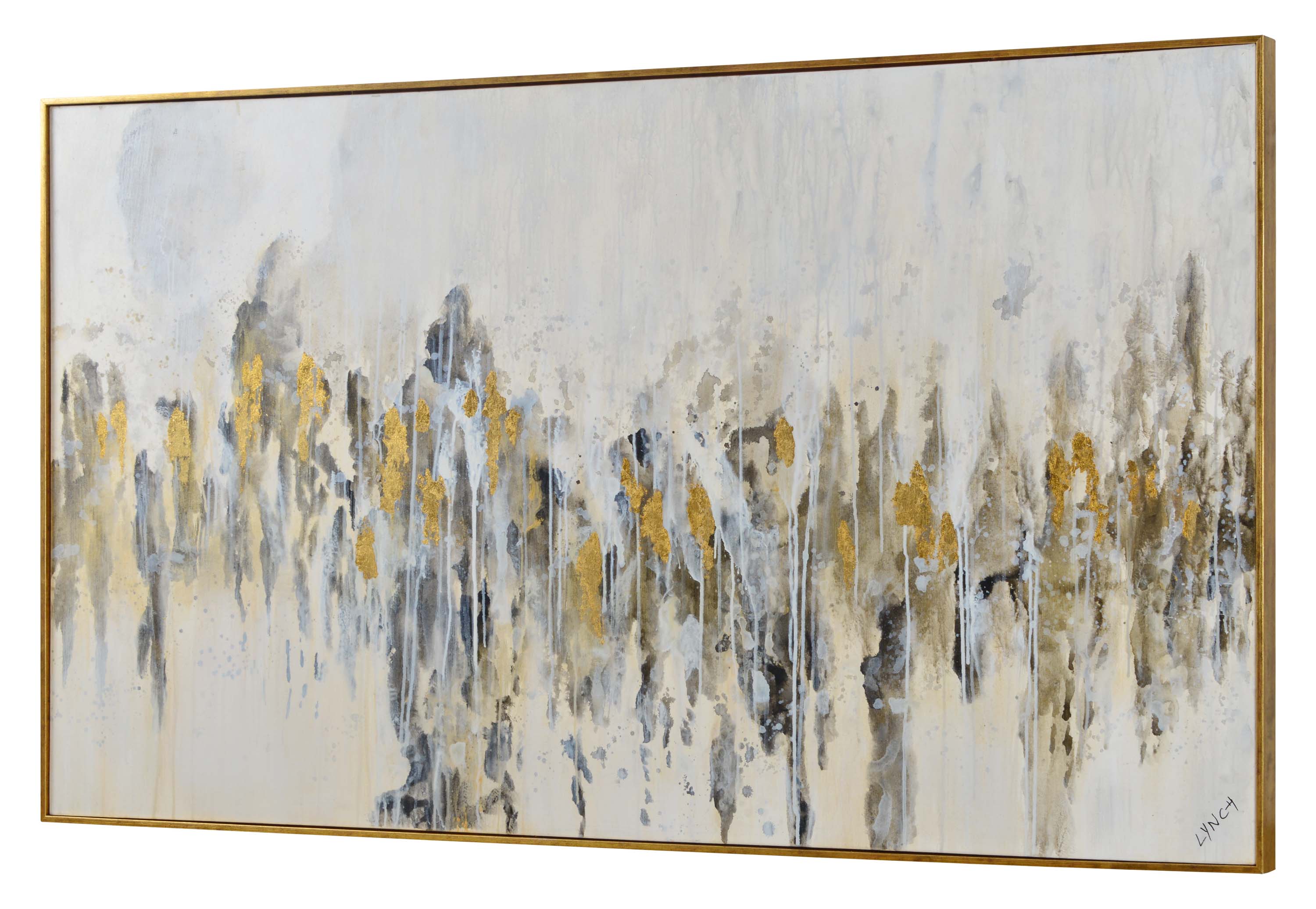 Kobi 40" Wide Canvas Art, Gold - Angle Image - OL1718