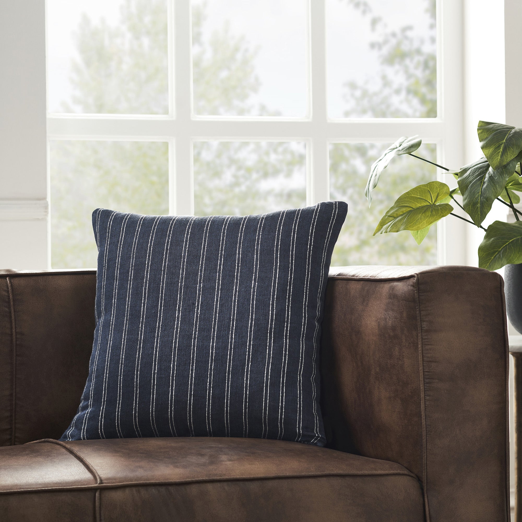 Oakley 20X20 Indoor Pillow, Navy - Lifestyle Image - PWFL1398