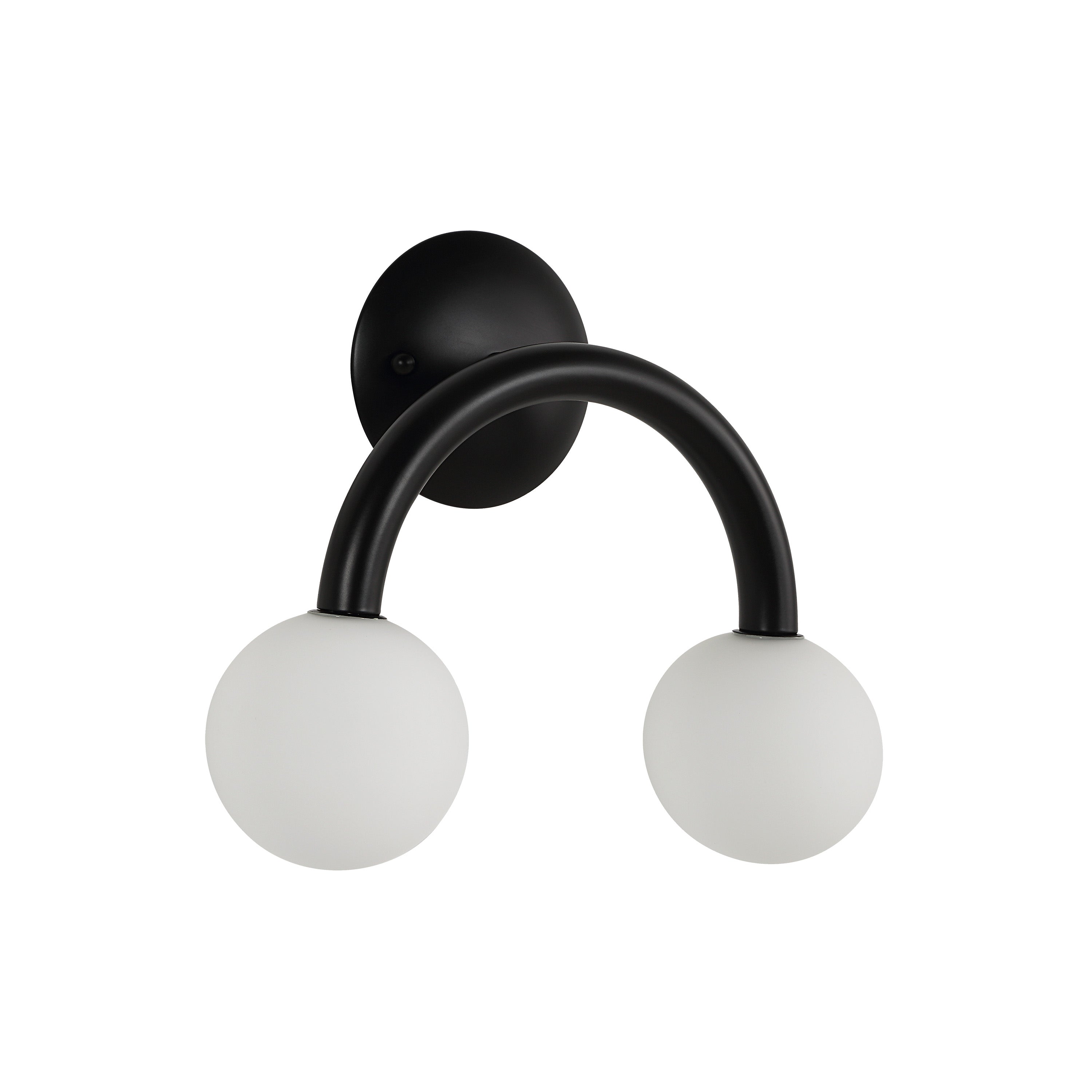 Santo 10.5" Height Wall Sconces, Matte Black - Angle Image - WS171