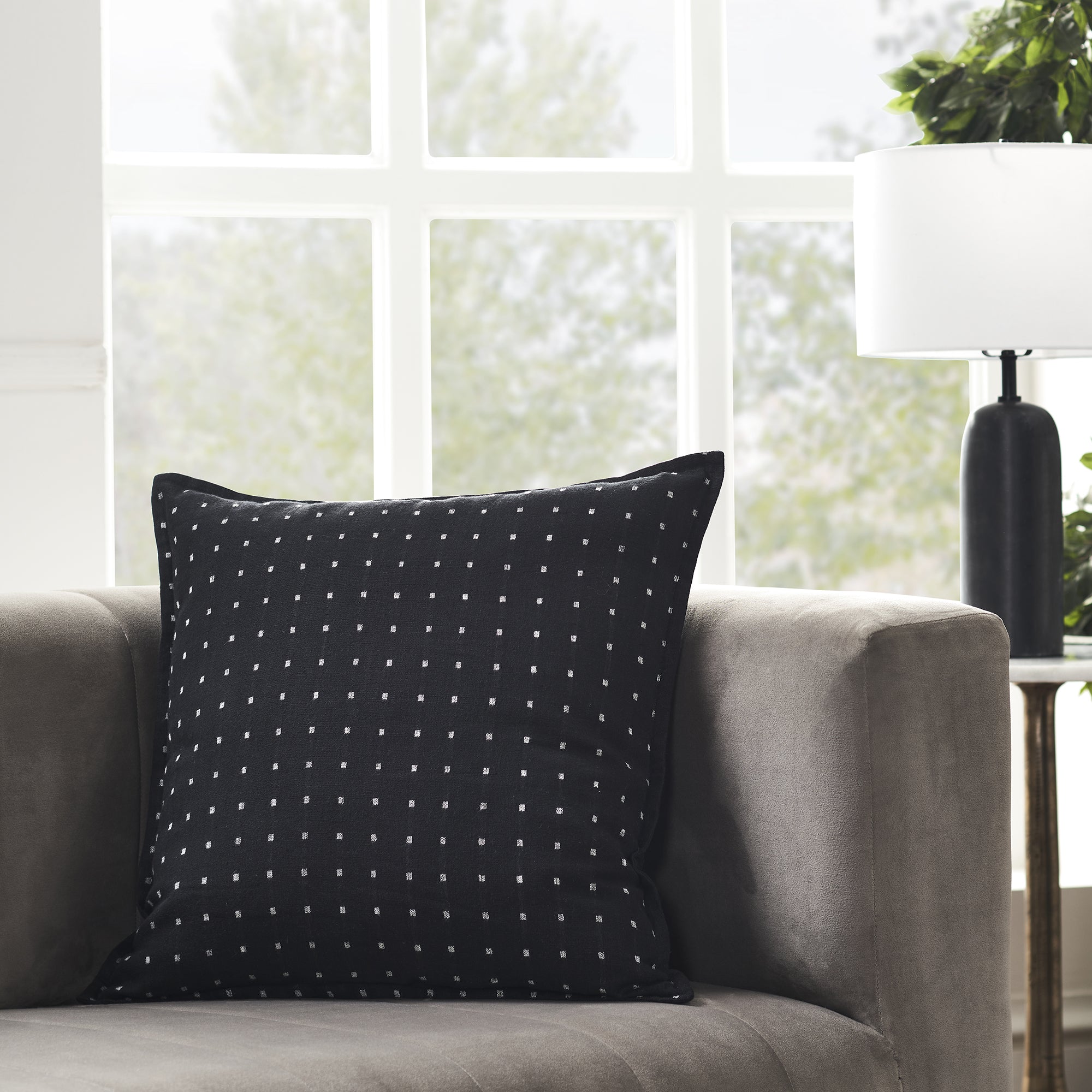 Brittany 20X20 Indoor Pillow, Black - Lifestyle Image - PWFL1400